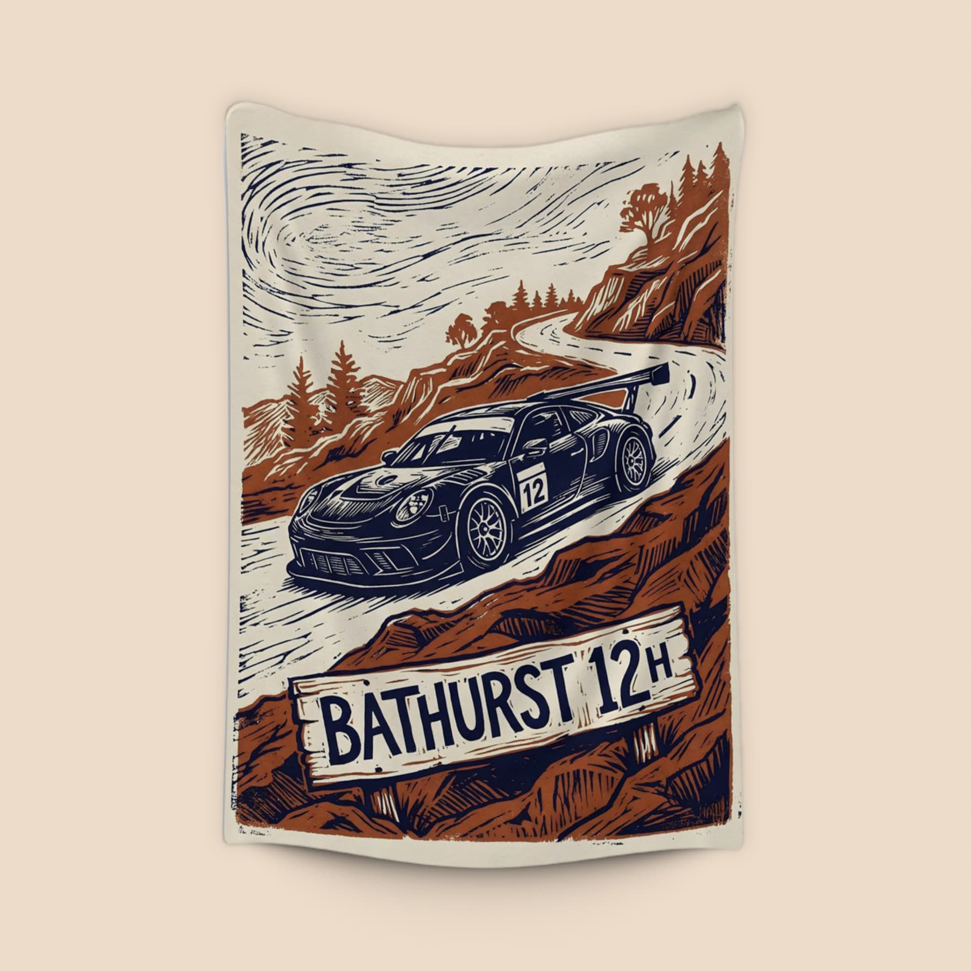 Bathurst 12H: The Mountain's Edge Linocut