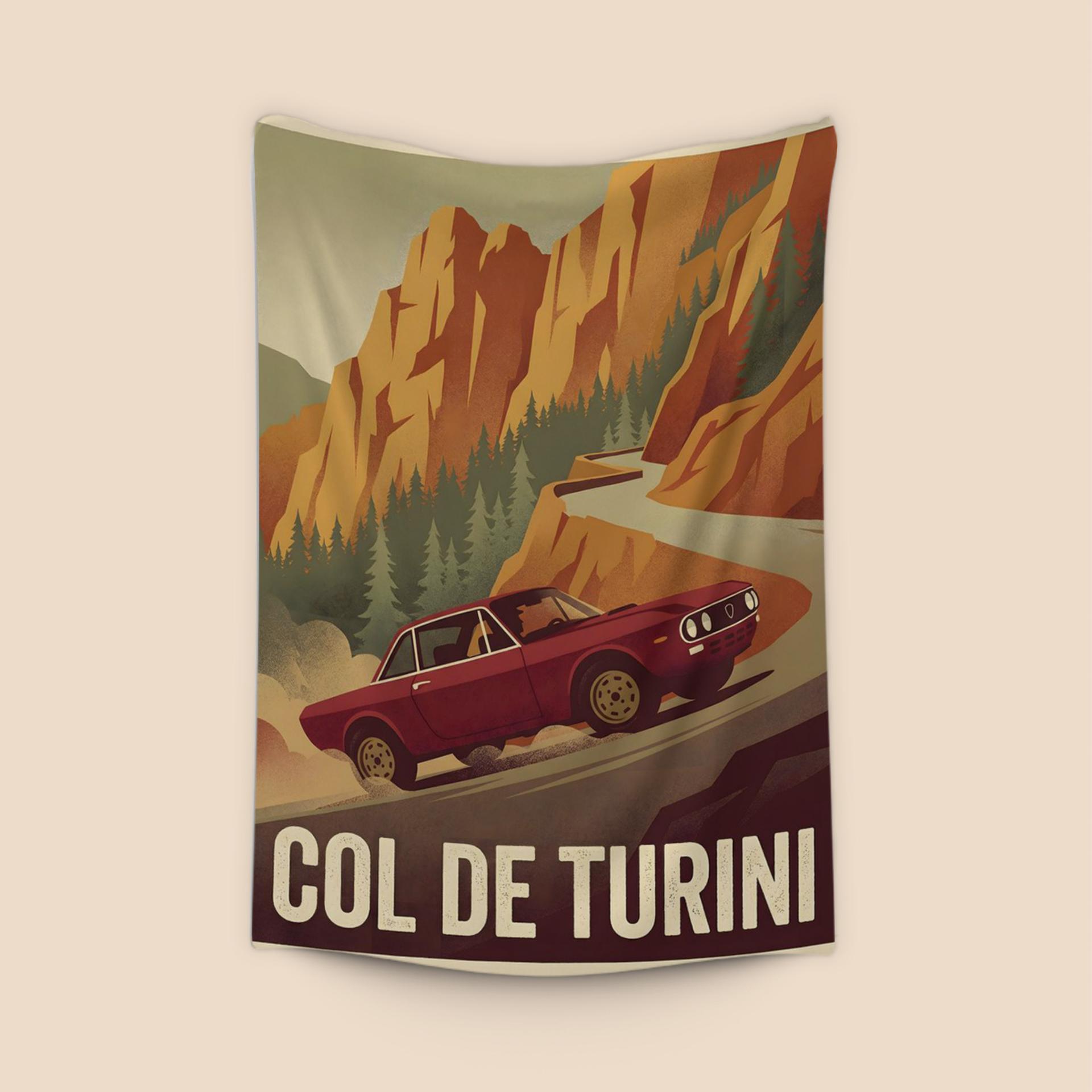 Lancia Fulvia HF at Col de Turini Rally Poster