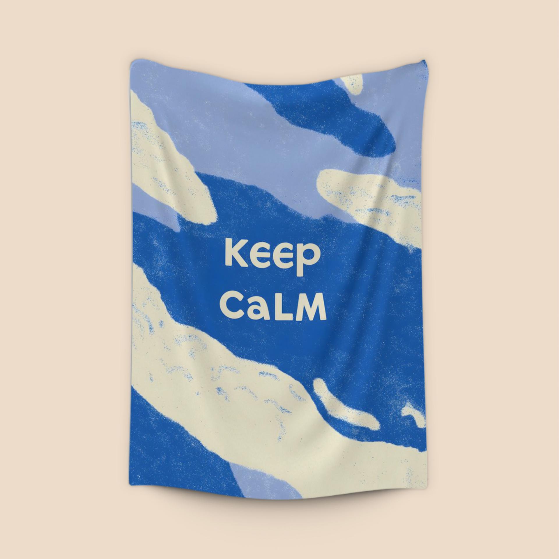 Keep Calm Textured Blue