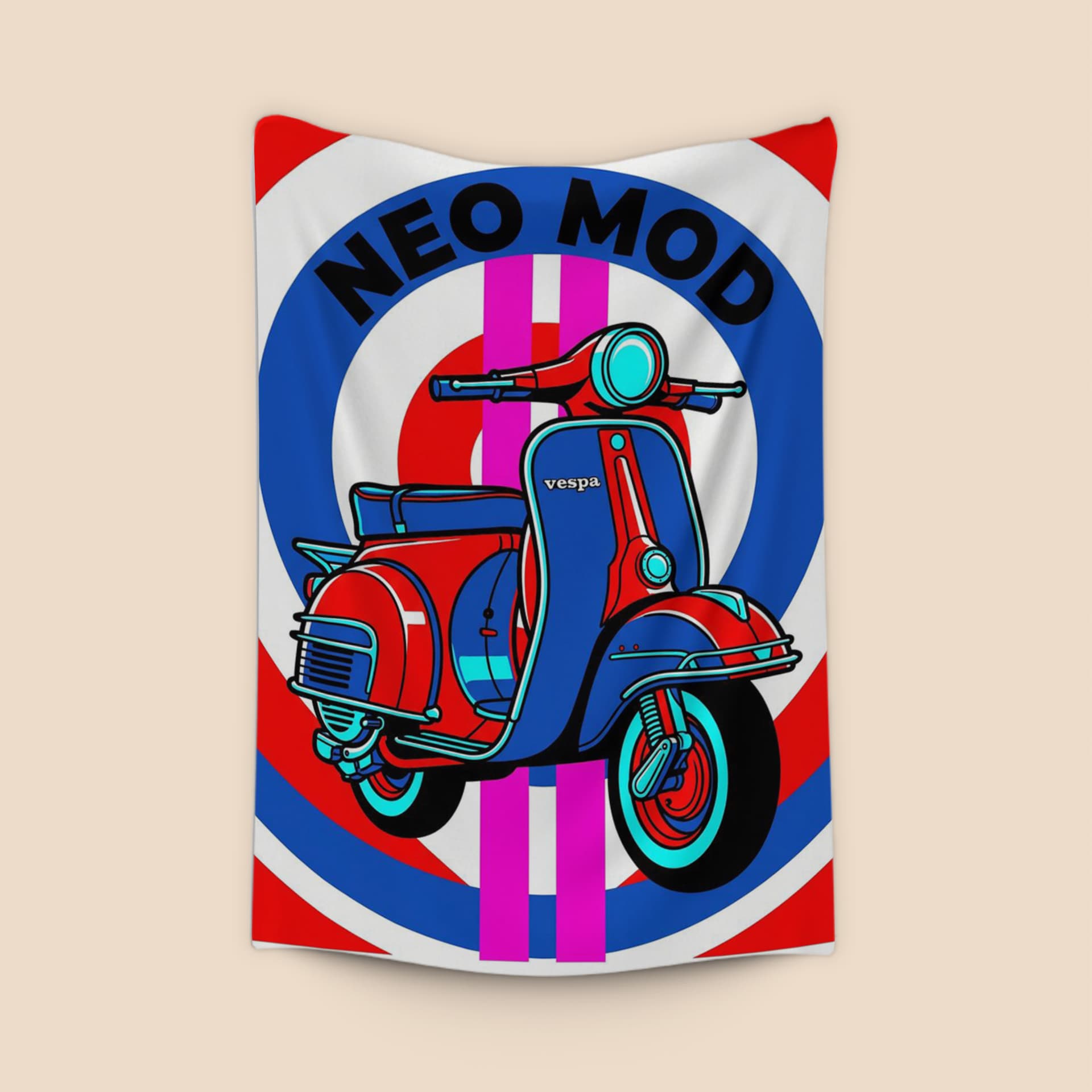 Neo Mod Vespa Pop Art Illustration