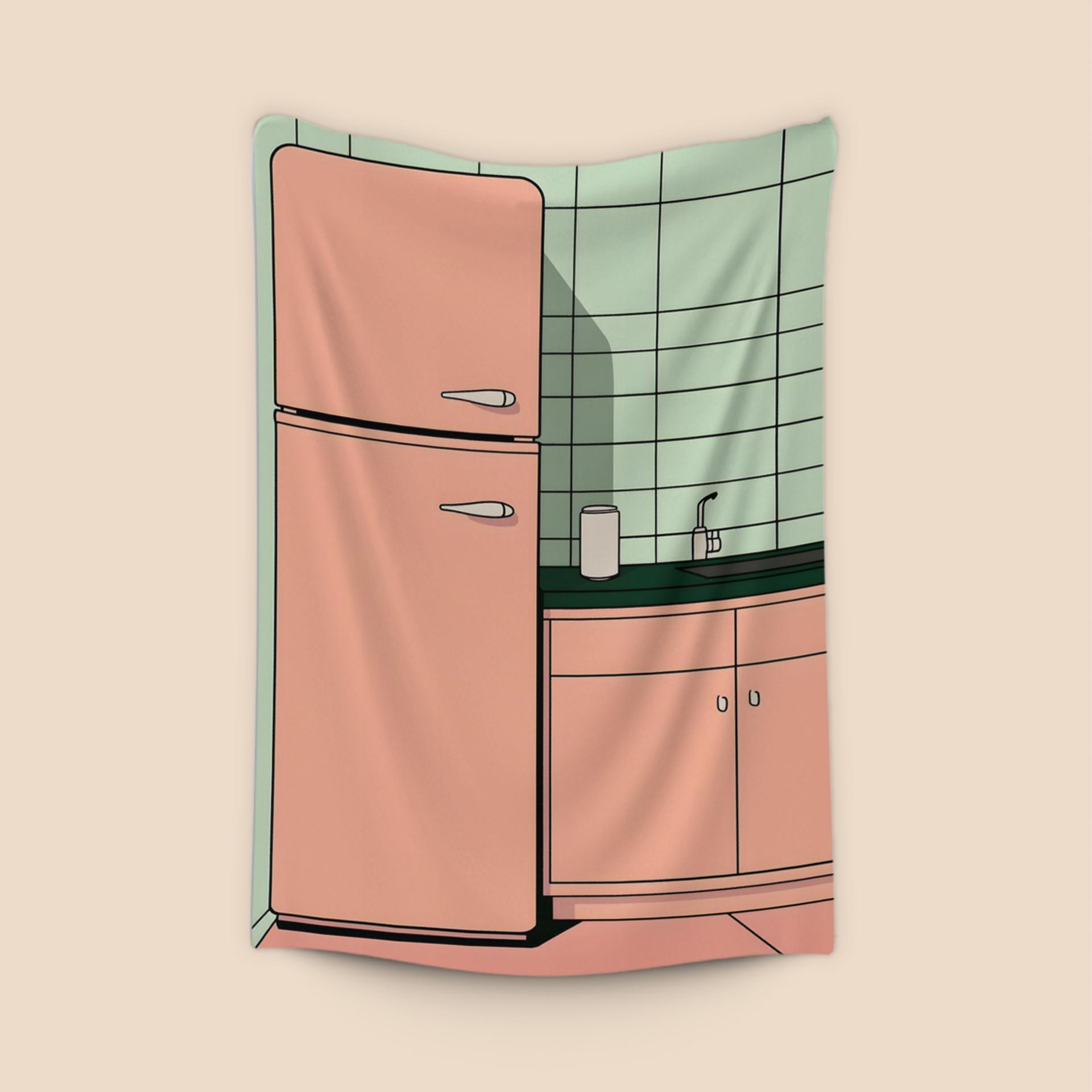 Pastel Pink Retro Kitchen