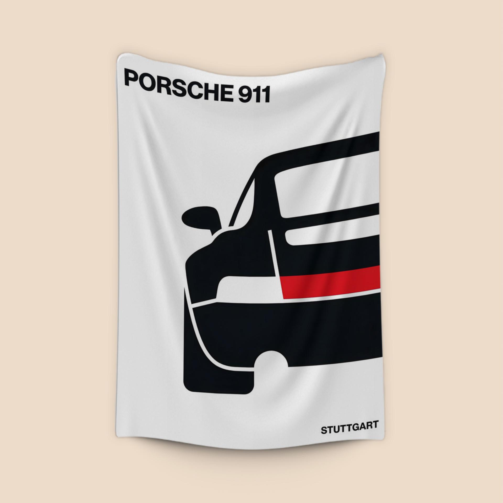 Porsche 911 Minimalist Rear View - Stuttgart Edition