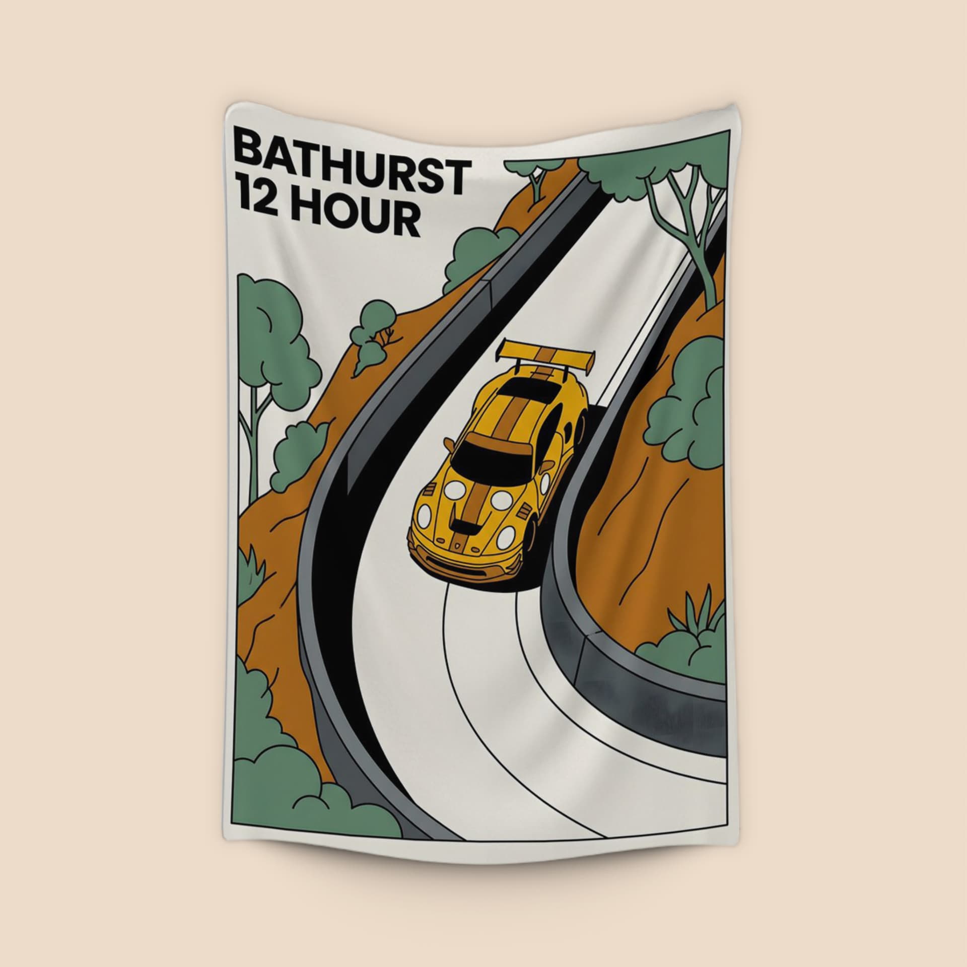 Bathurst 12 Hour Mount Panorama Porsche Ligne Claire Poster