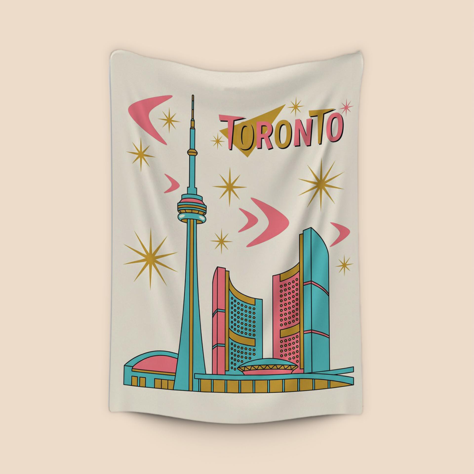 Toronto Retro Atomic Skyline Poster