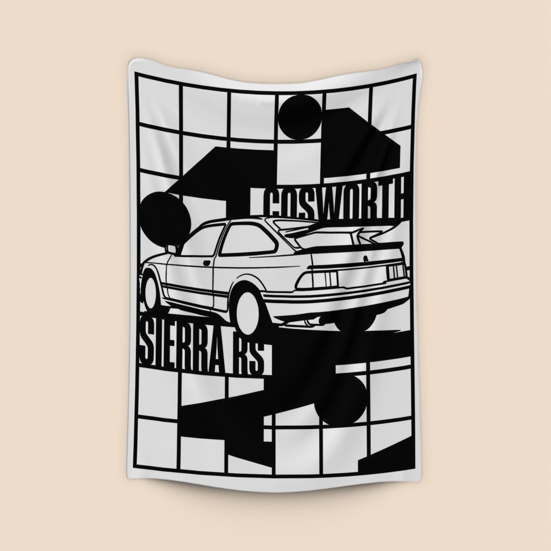 Ford Sierra RS Cosworth Geometric Grid Graphic