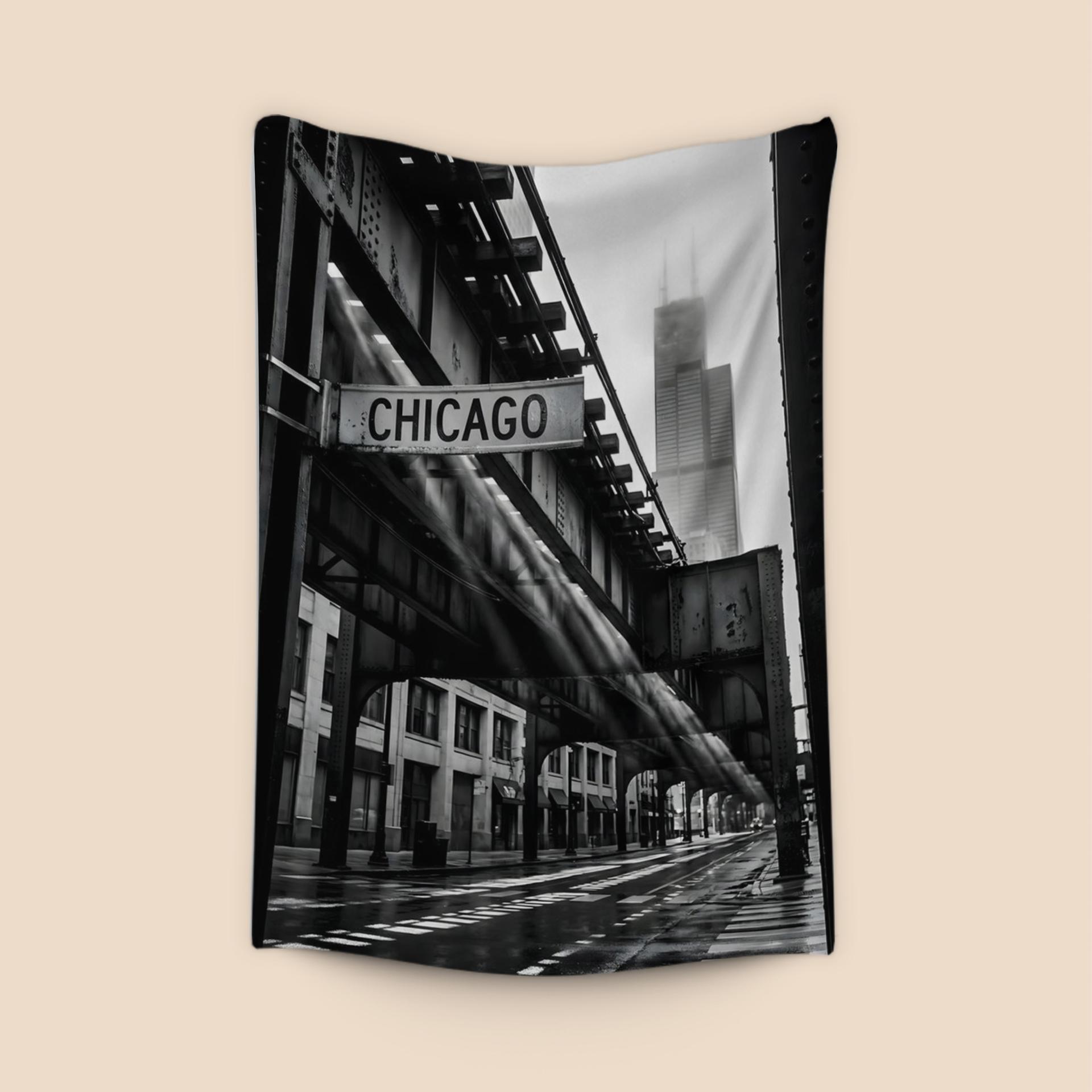 Chicago Echoes: The L and Willis Tower in Fog