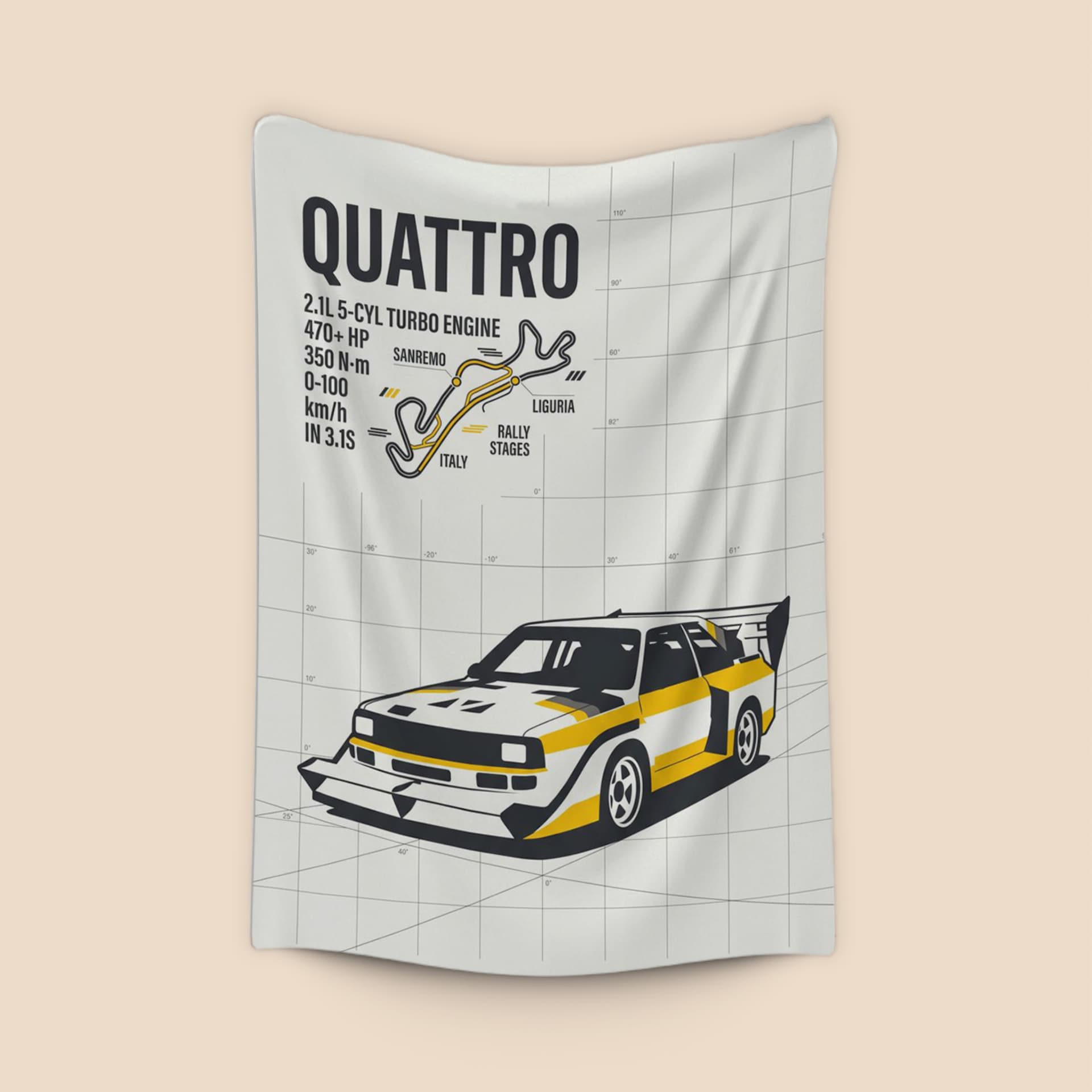 Audi Sport Quattro S1 Sanremo Rally Infographic
