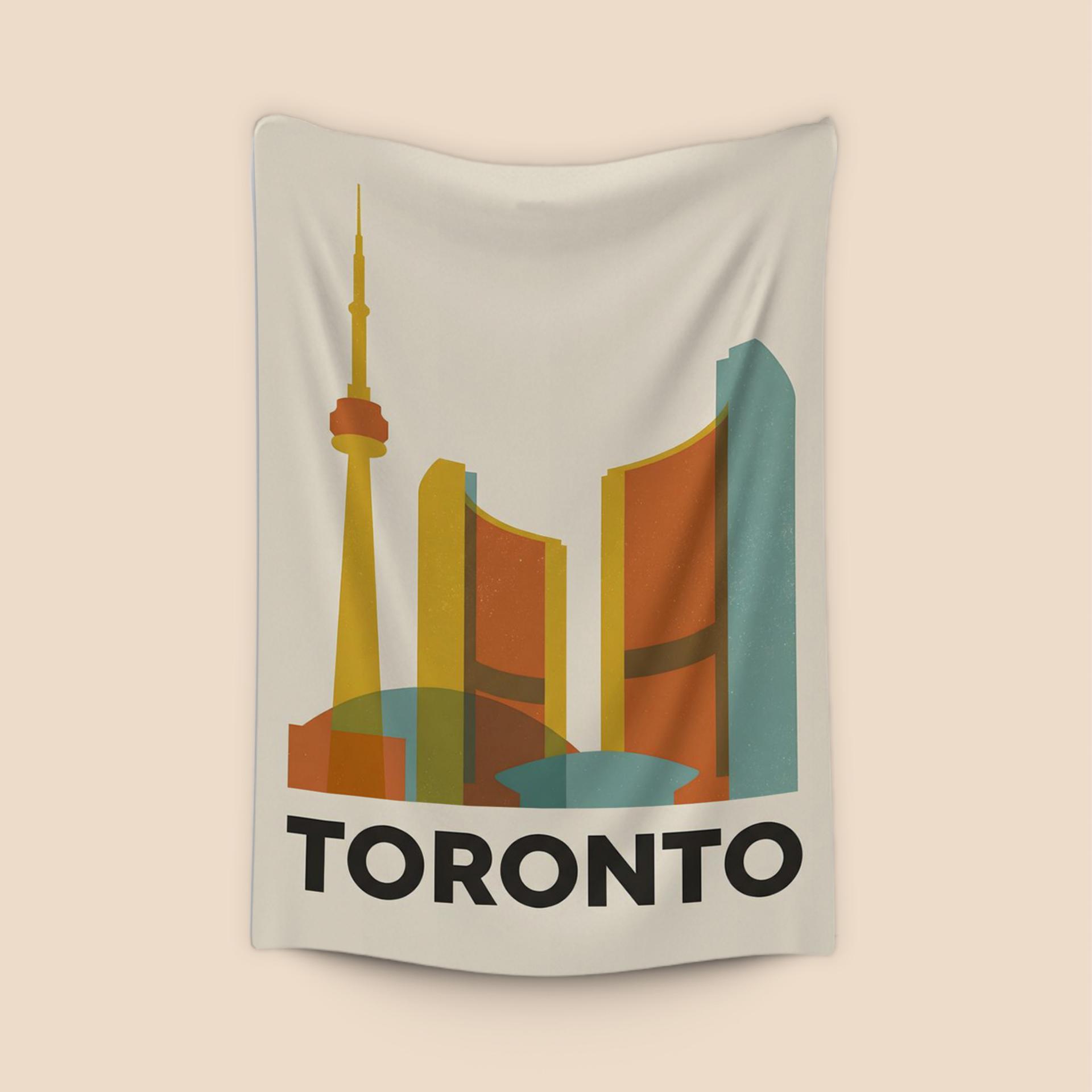 Minimalist Toronto Skyline Retro Poster