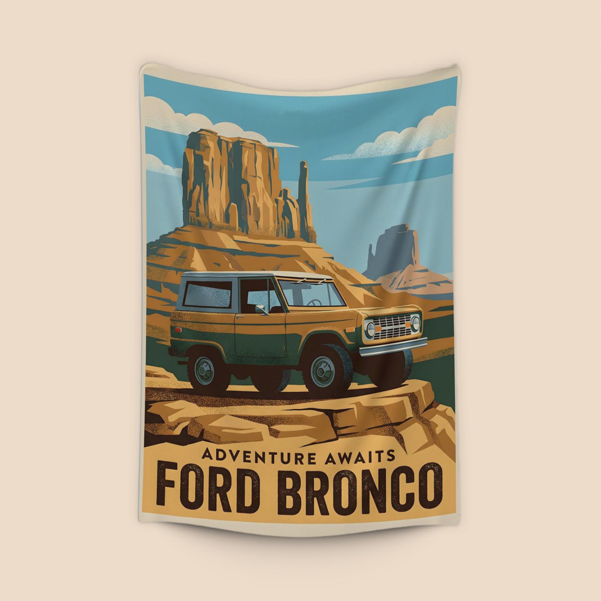 Ford Bronco Adventure Awaits Desert Travel Poster
