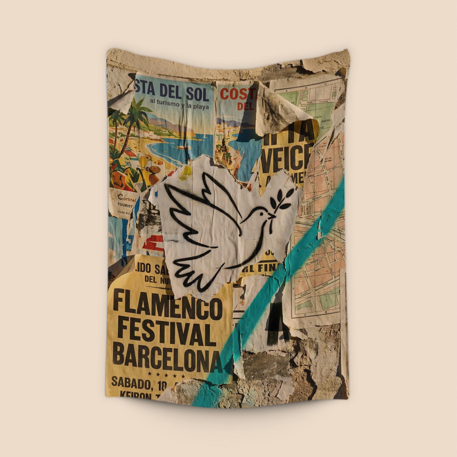 Echoes of Peace: A Spanish Street Art Collage