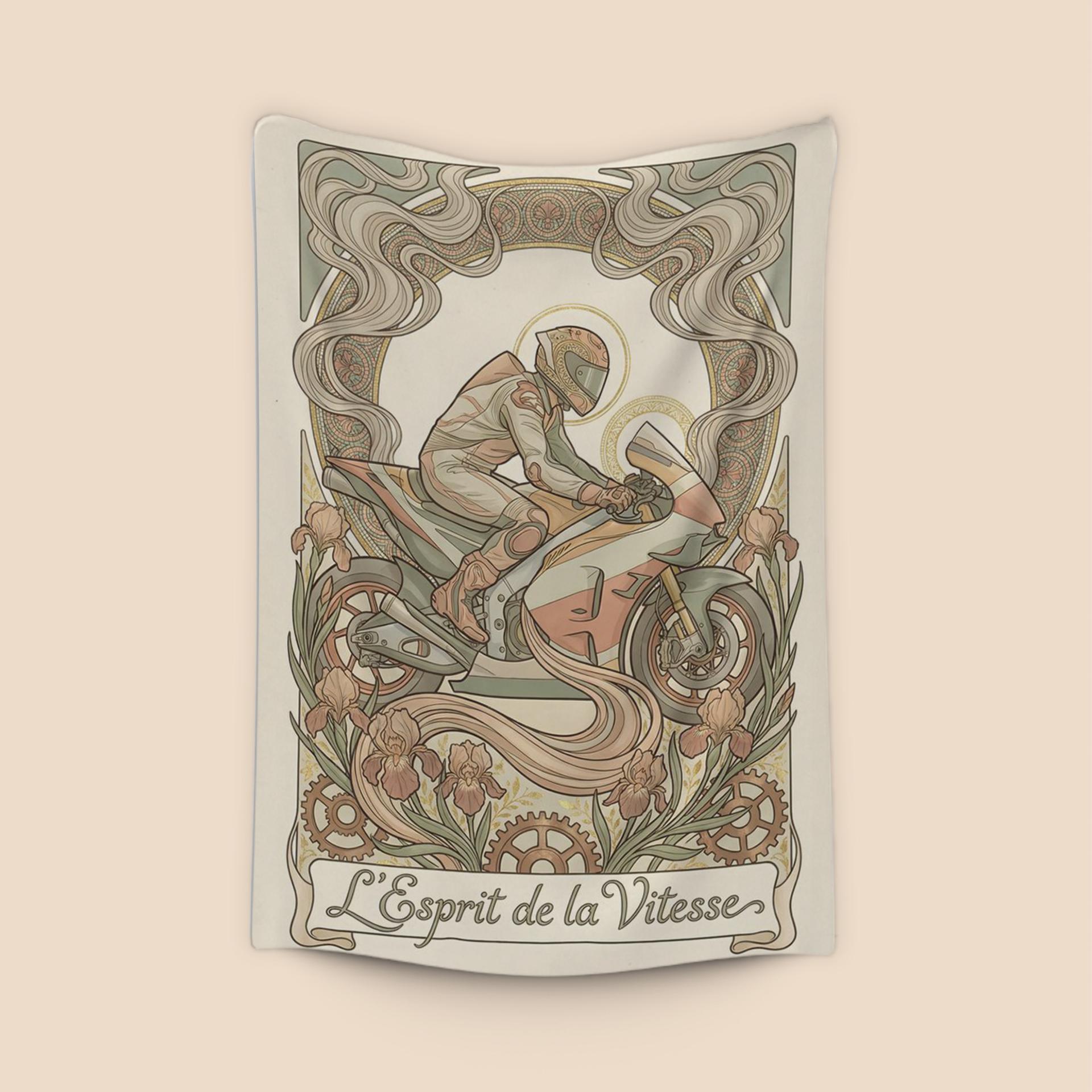 L'Esprit de la Vitesse: Art Nouveau Sportbike Racing Poster