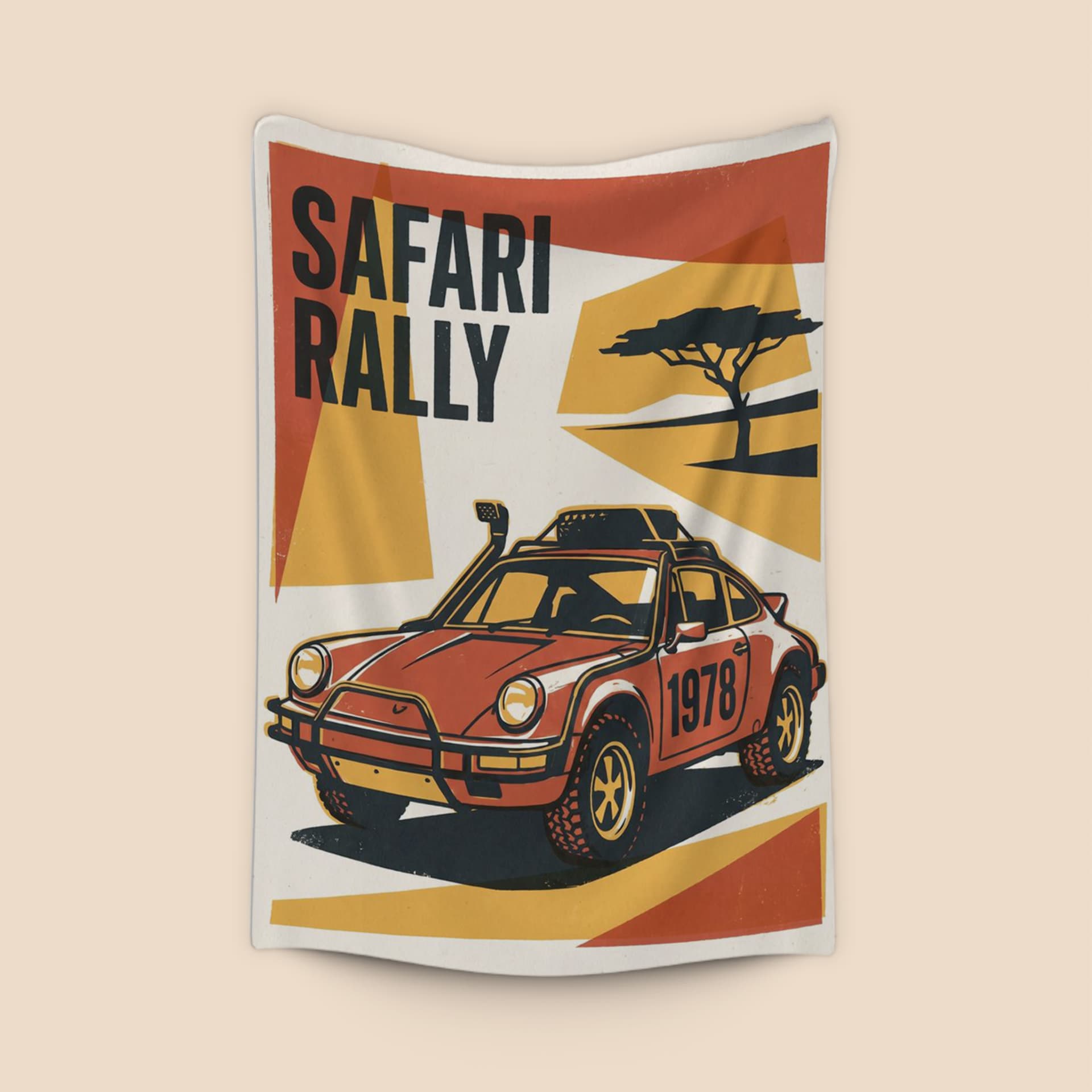 1978 Porsche 911 Safari Rally Savanna Poster