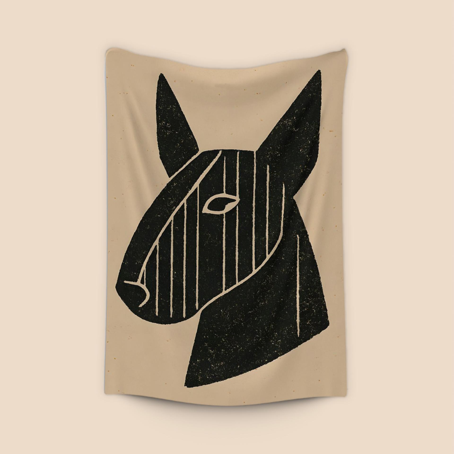 Woodcut Bull Terrier Profile