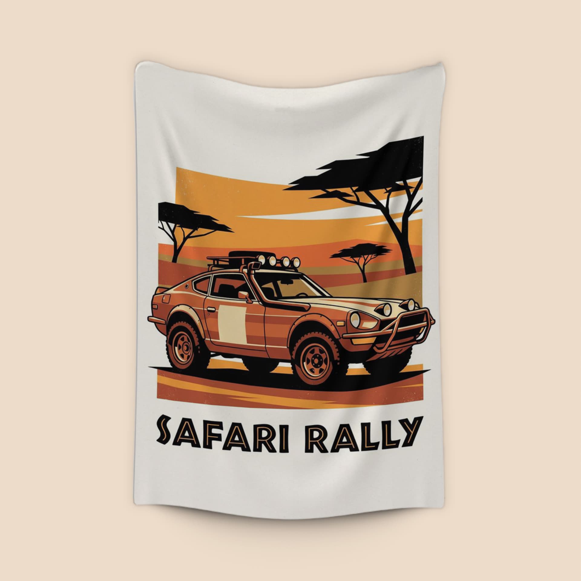 Datsun 240Z Safari Rally Savanna Sunset Poster