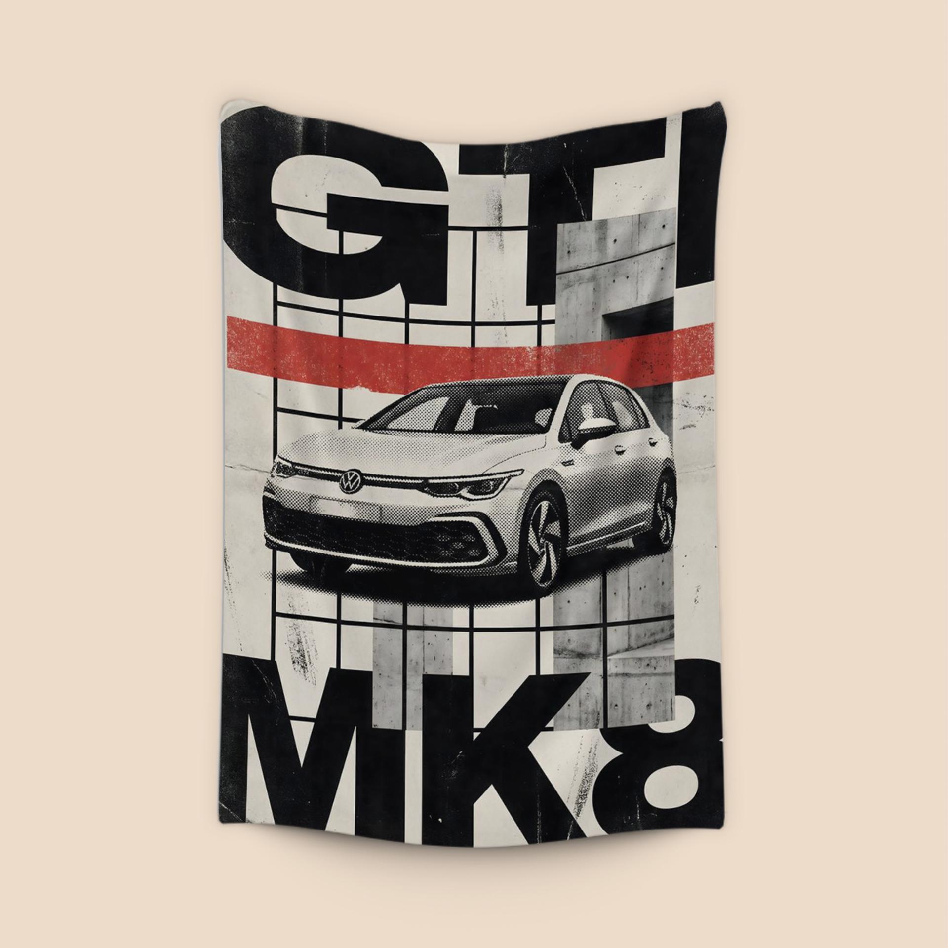 VW Golf GTI Mk8 Industrial Graphic Poster