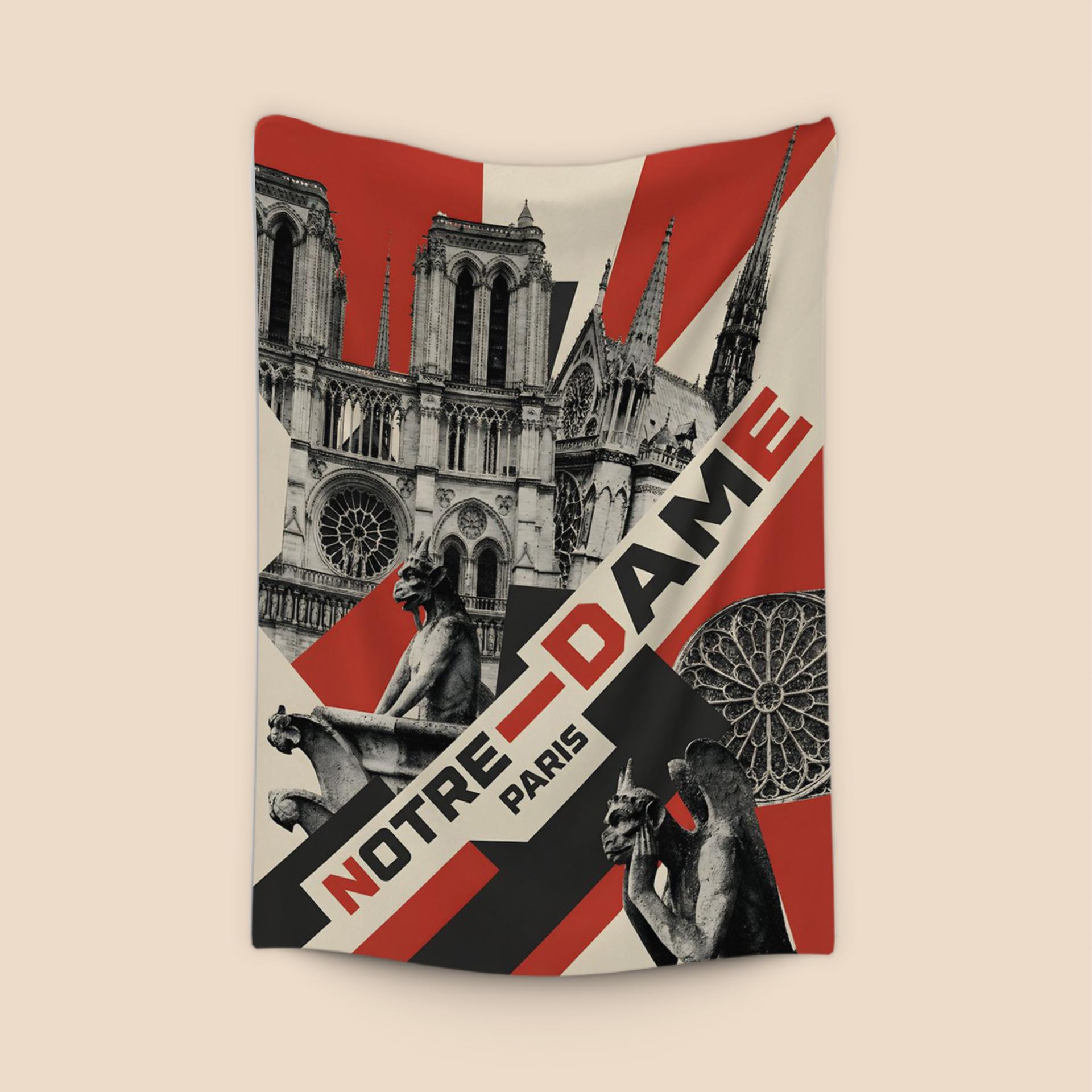 Notre-Dame Paris Punk Graphic Collage