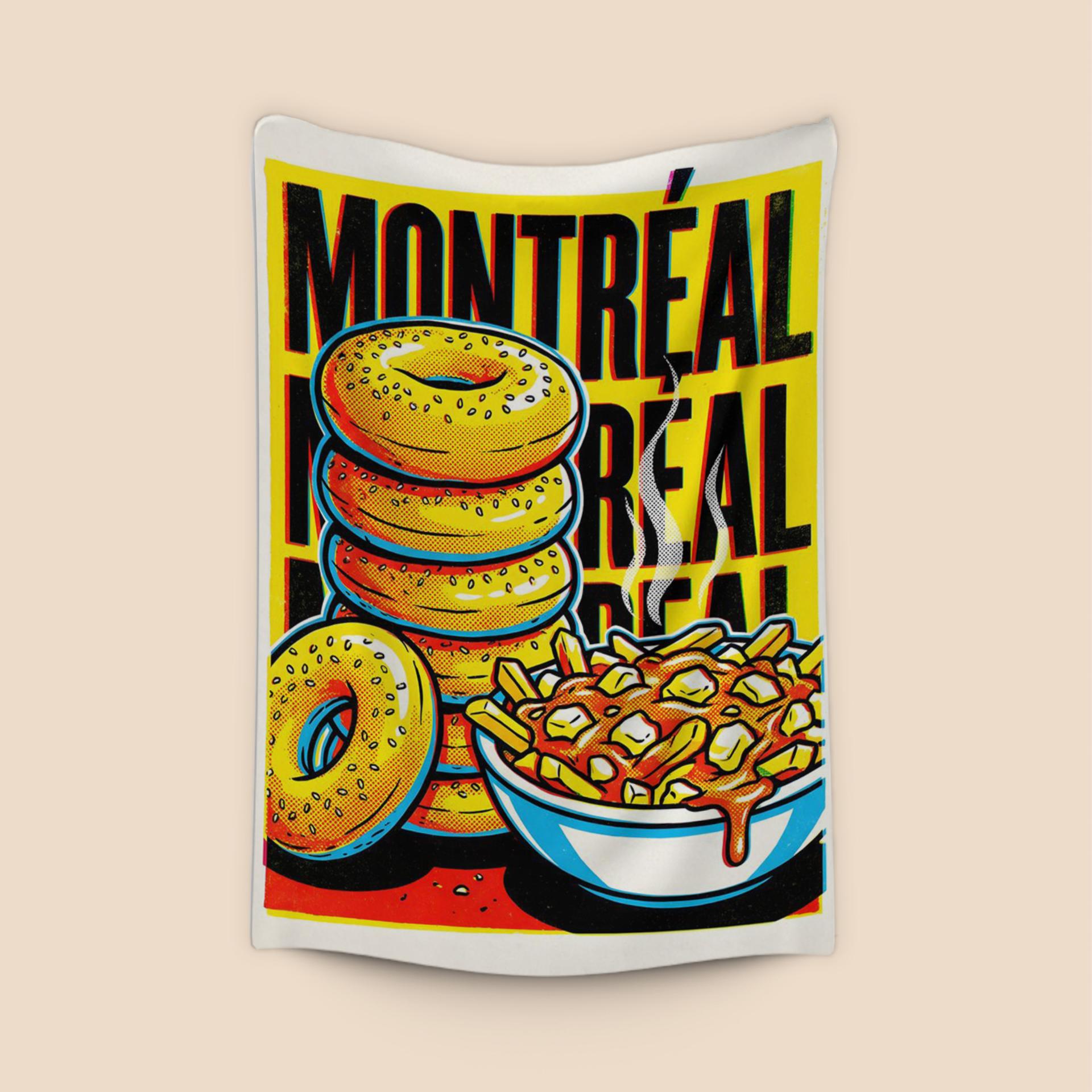 Montreal Comfort Food Pop Art: Bagels and Poutine