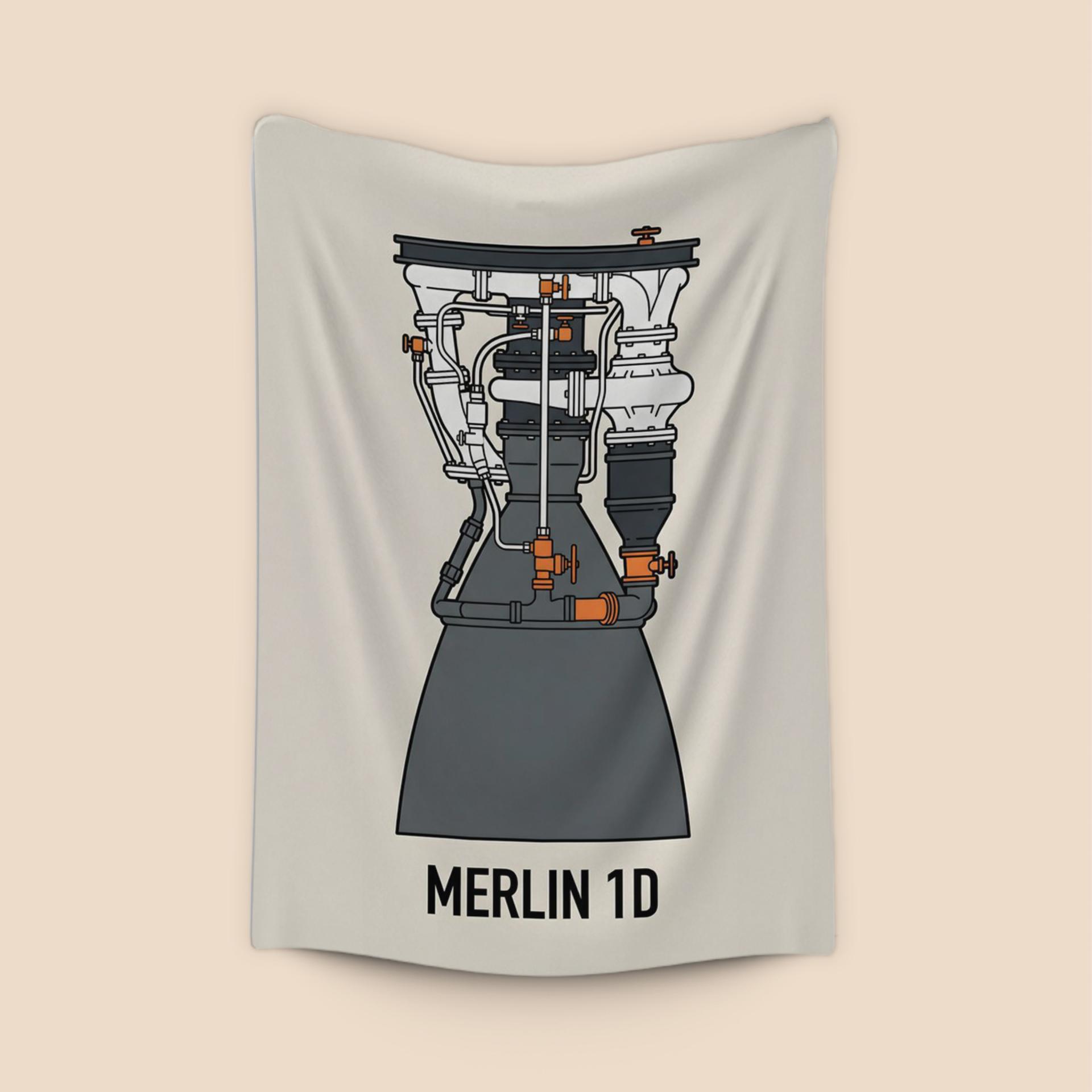 SpaceX Merlin 1D Rocket Engine Schematic