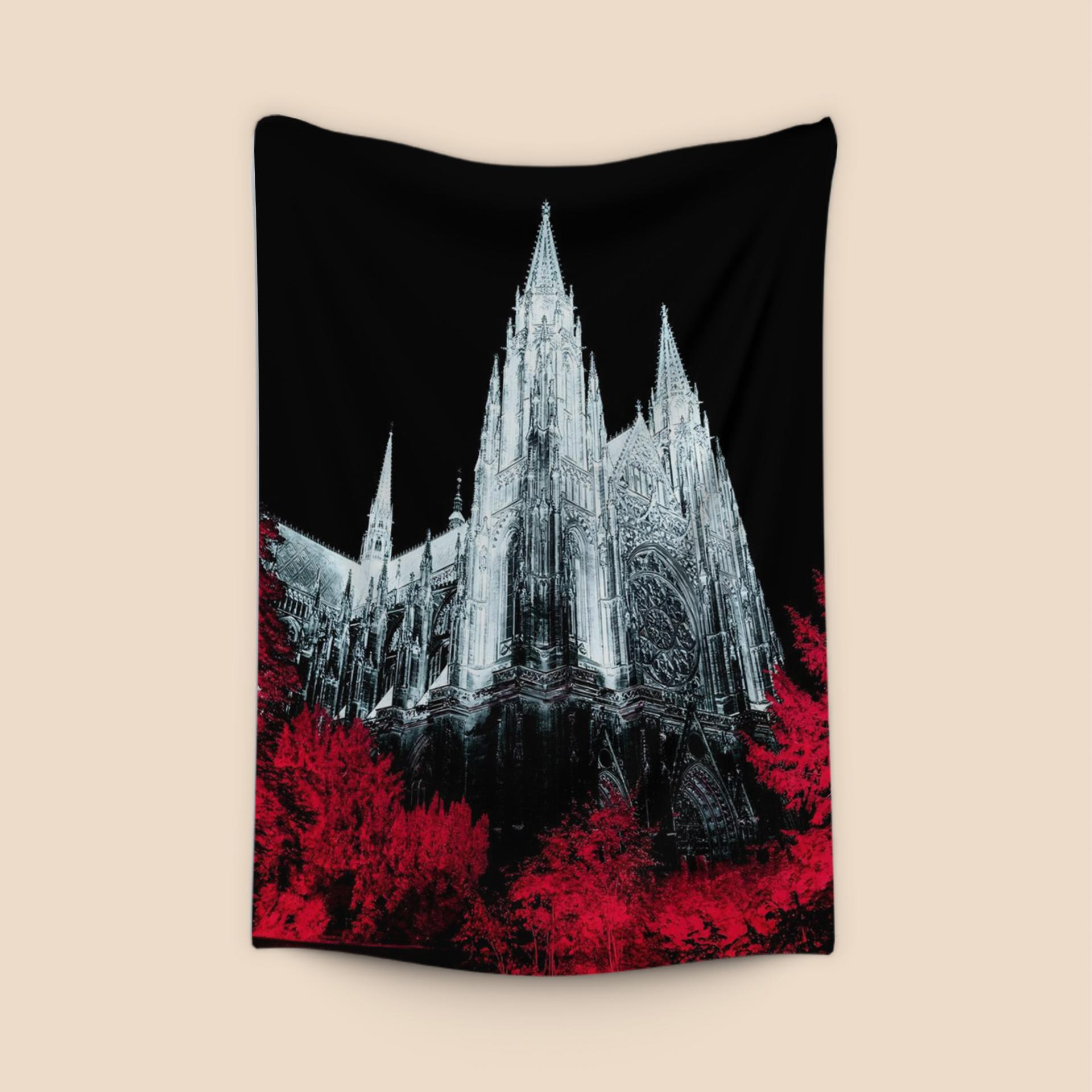 St. Vitus Cathedral Surreal Red Foliage