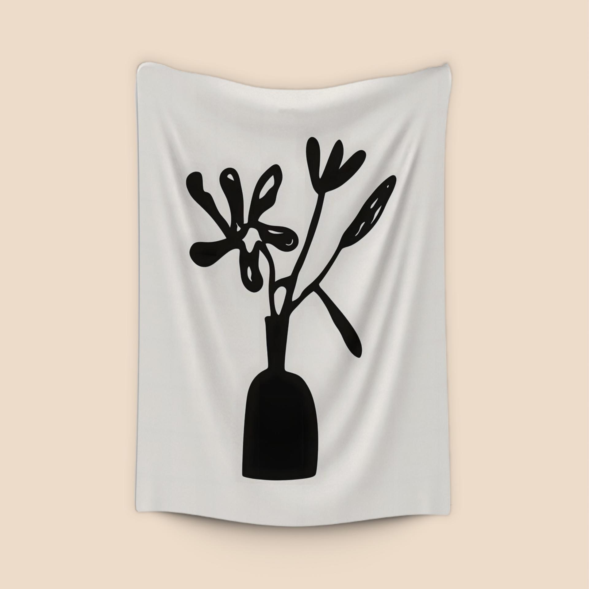 Minimalist Black Flower Cutout