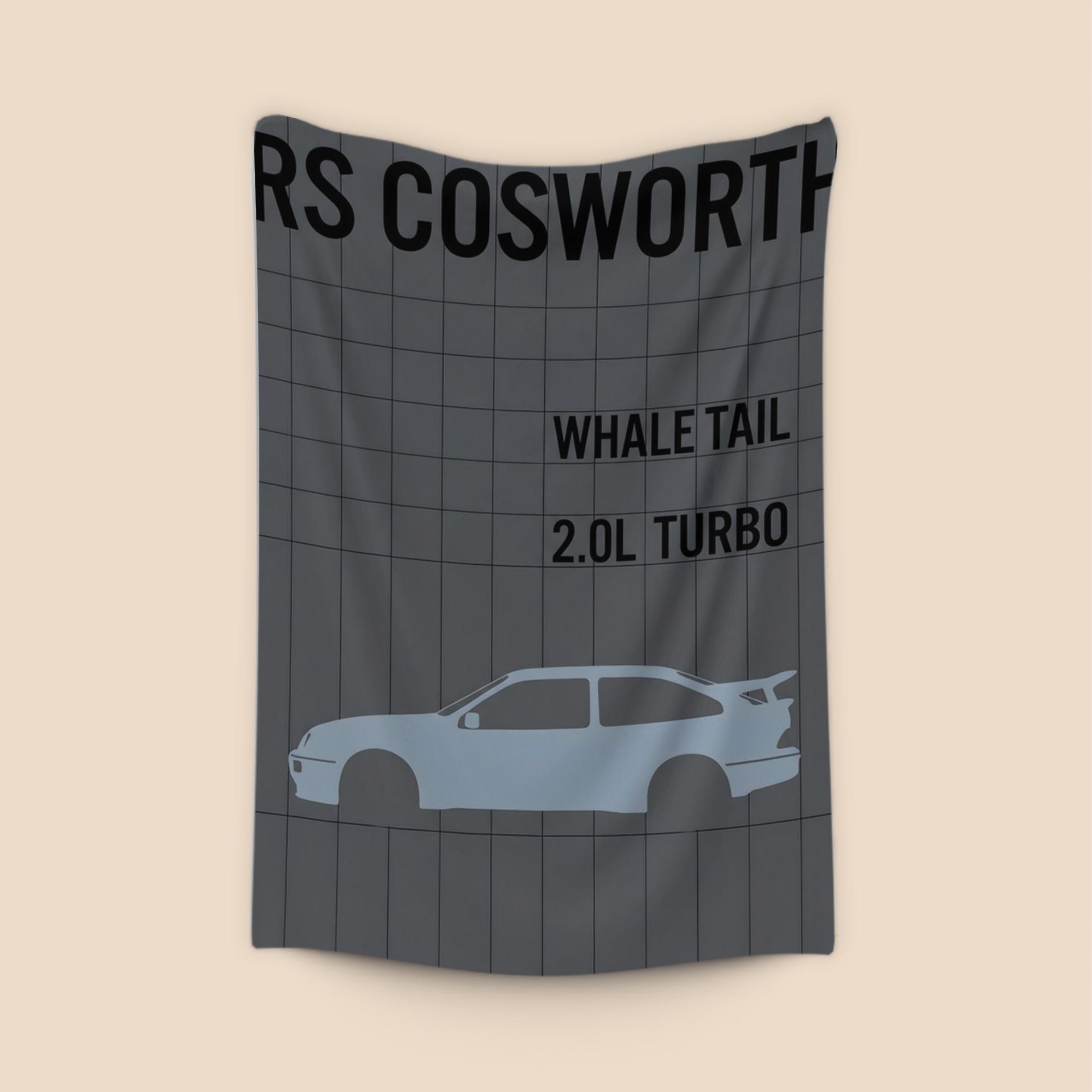 Ford Sierra RS Cosworth Whale Tail Technical Graphic