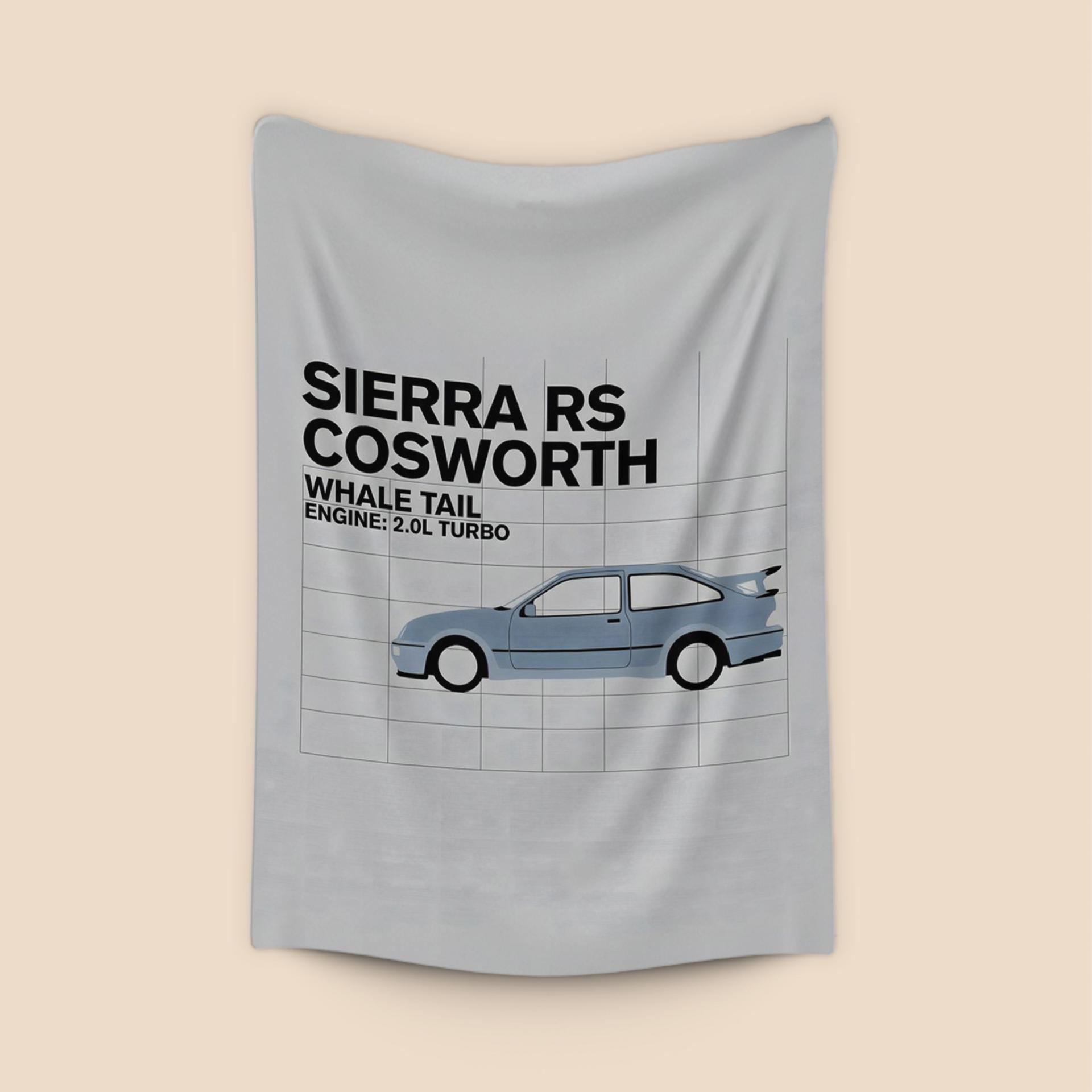 Ford Sierra RS Cosworth Whale Tail Technical Graphic