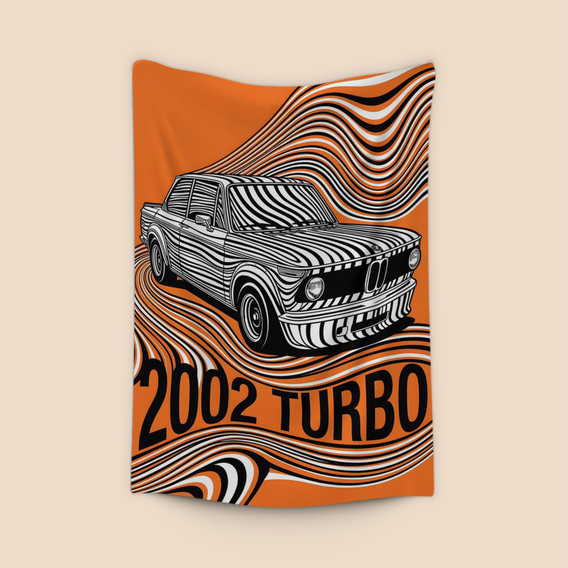 BMW 2002 Turbo Psychedelic Op Art Poster