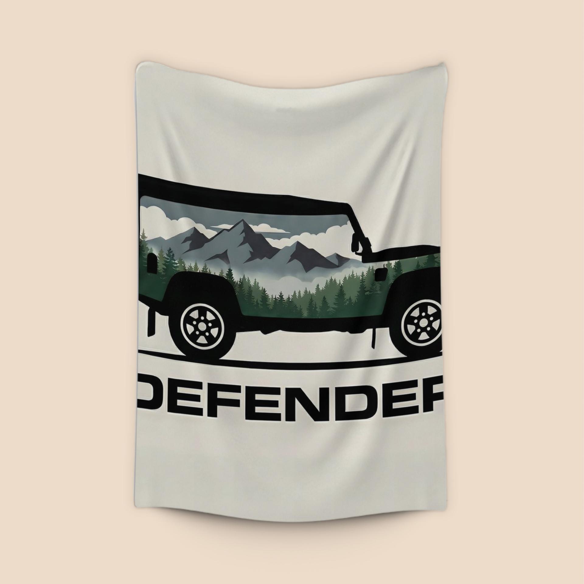 Land Rover Defender 90 Mountain Double Exposure Silhouette