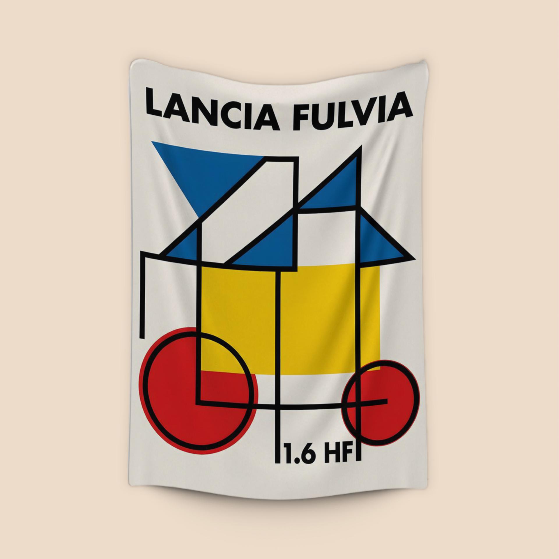 Lancia Fulvia HF Bauhaus Geometric Poster