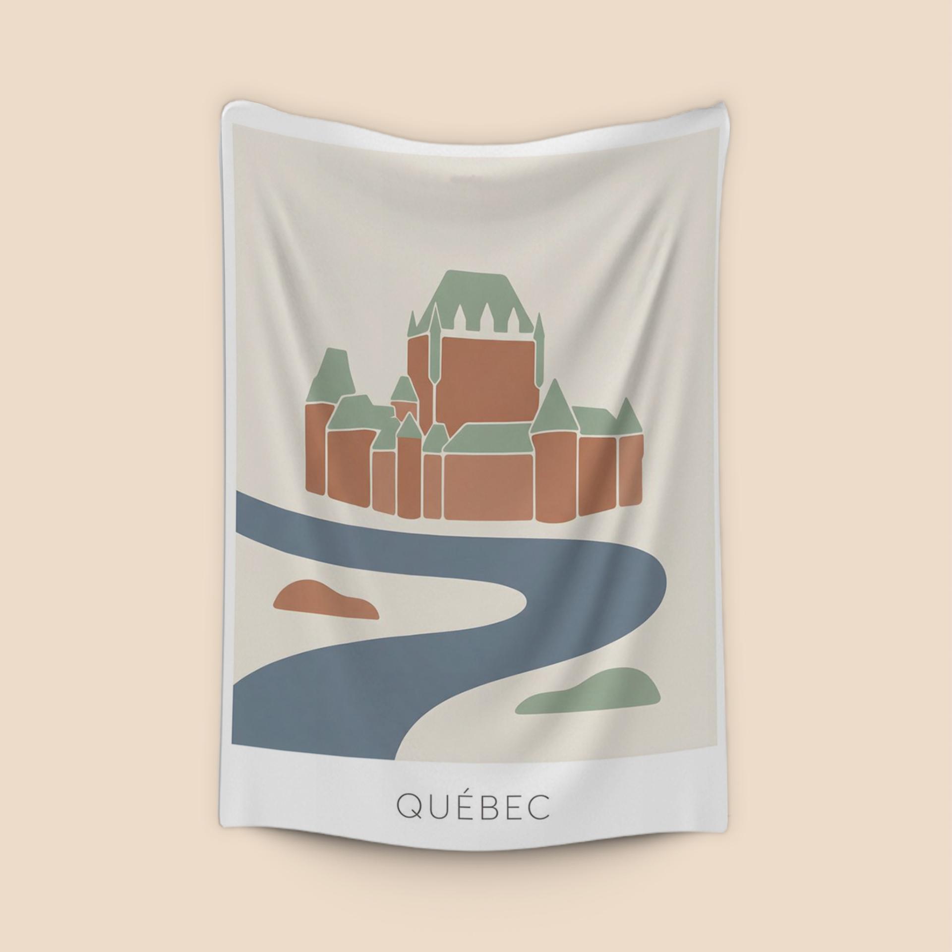Minimalist Quebec City: Le Château Frontenac Flat Art