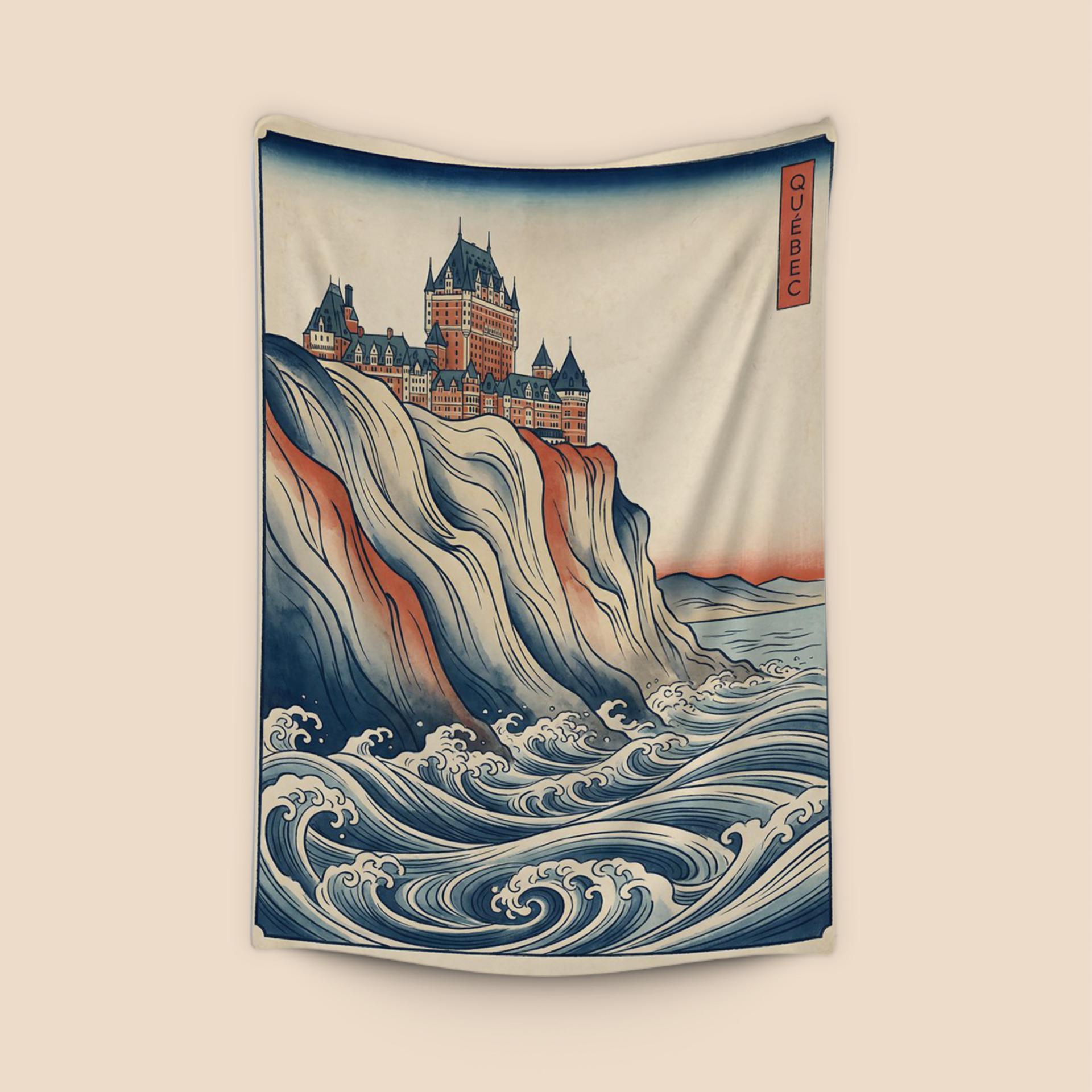 The Great Wave of Quebec: Château Frontenac Ukiyo-e