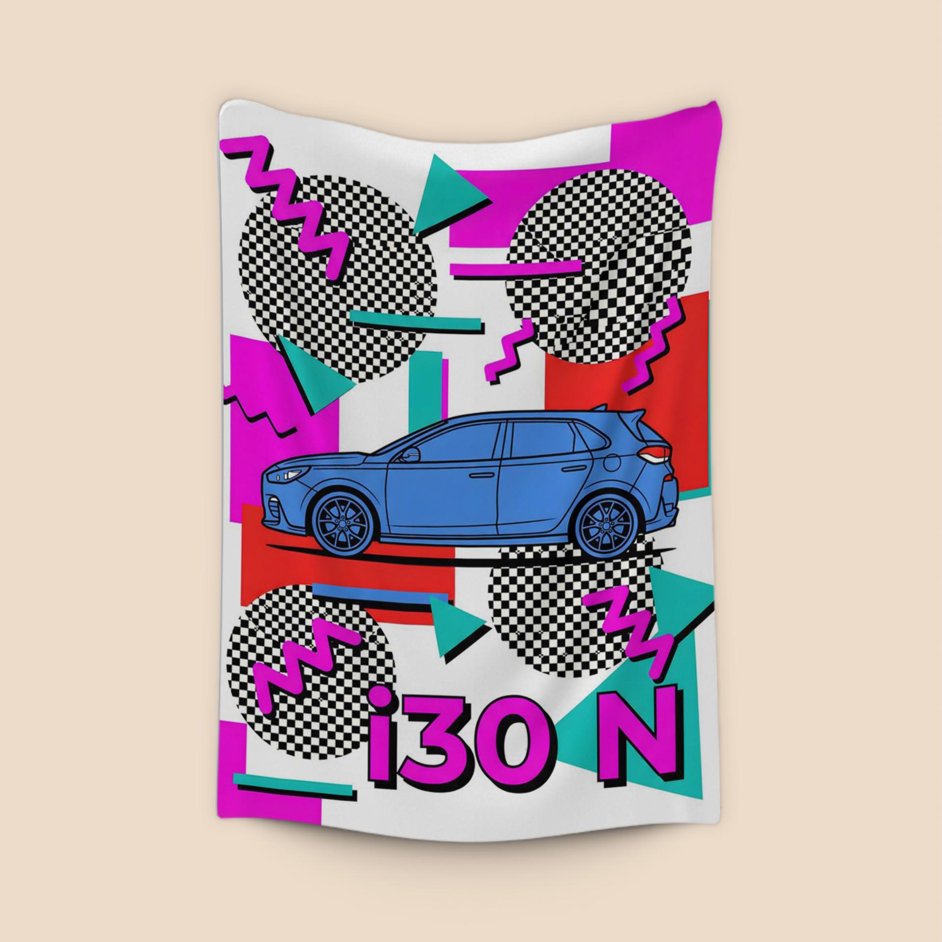 Hyundai i30 N Memphis Style Retro Poster