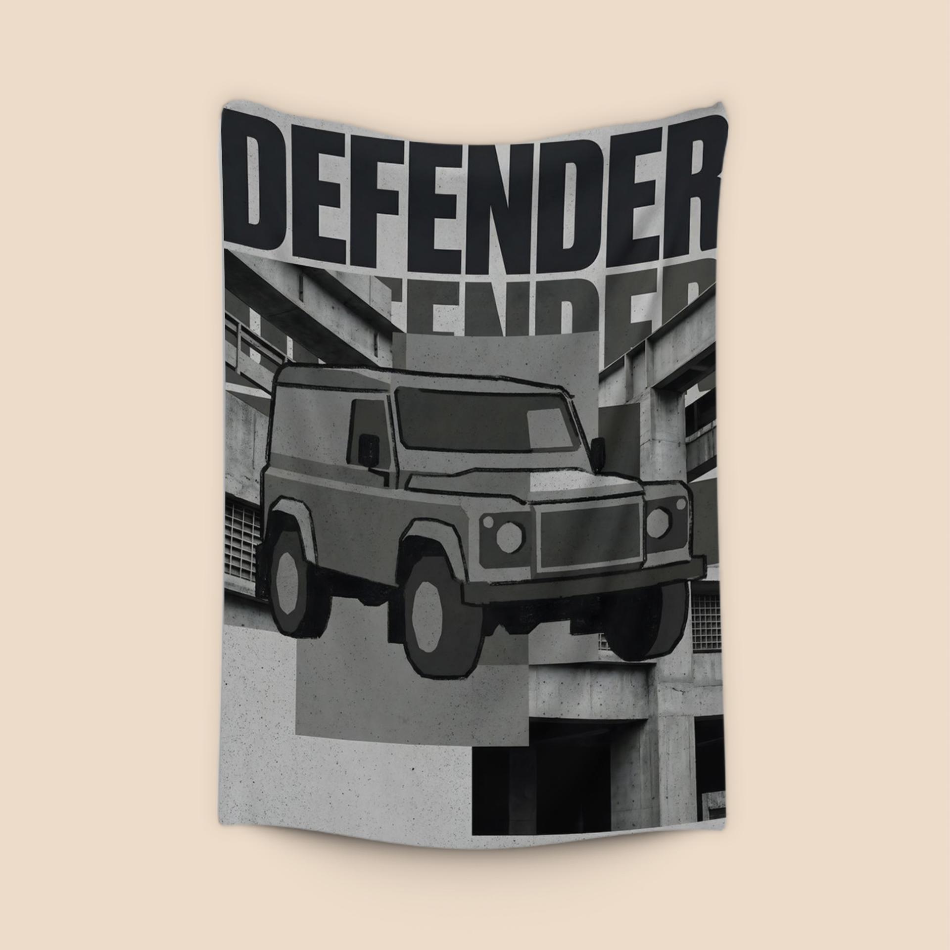Defender 90 Brutalist Industrial Collage