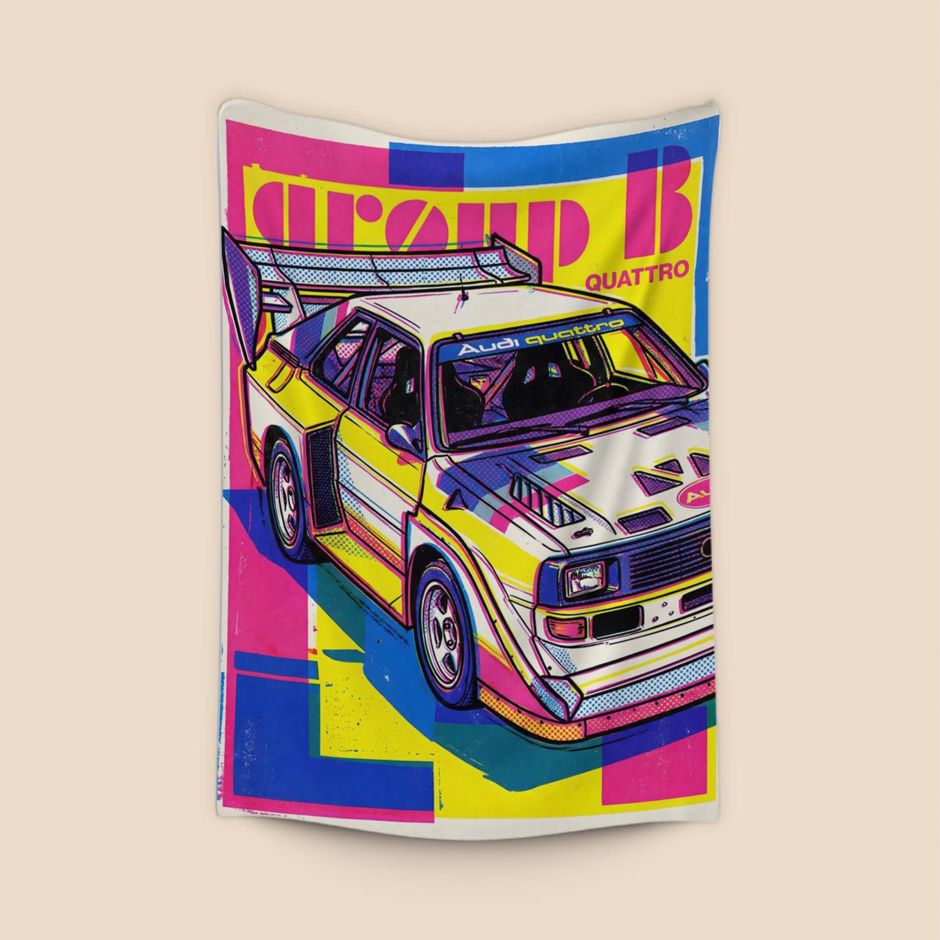 Neon Rally Legend: Audi Sport Quattro S1 E2 Pop Art