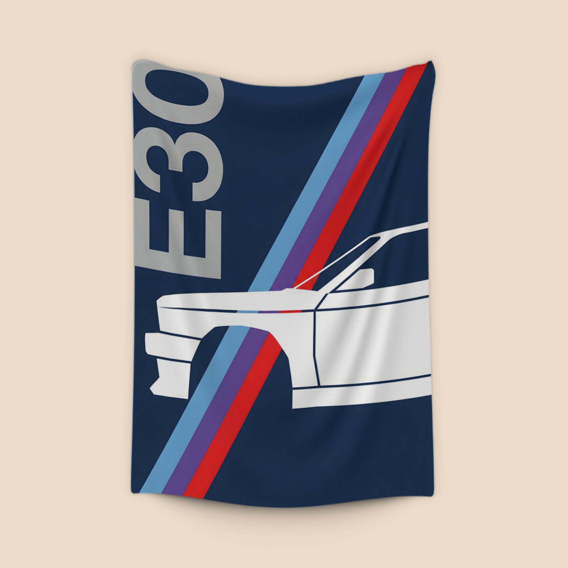 BMW E30 Navy M-Stripe Graphic