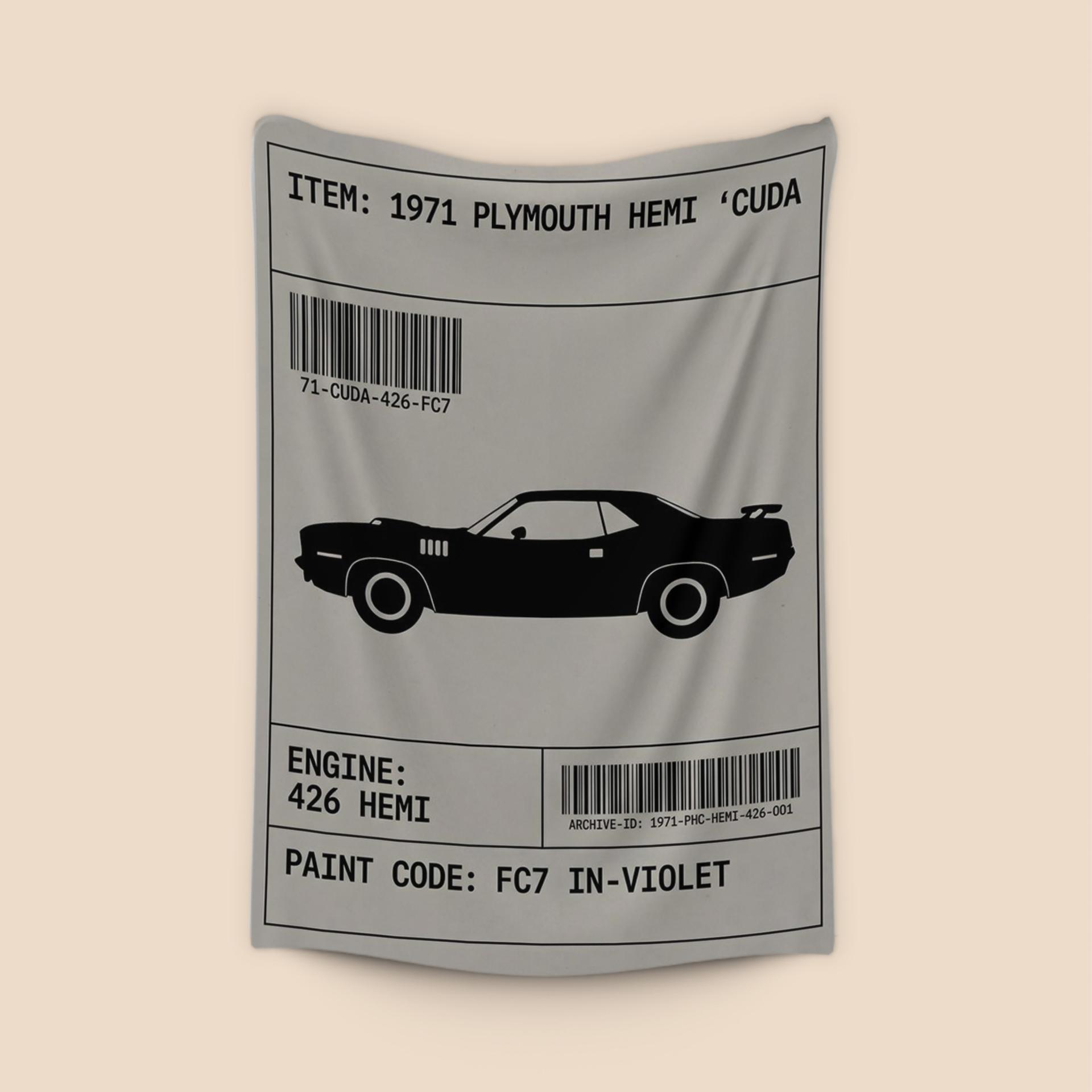 1971 Plymouth Hemi 'Cuda Archival Spec Sheet