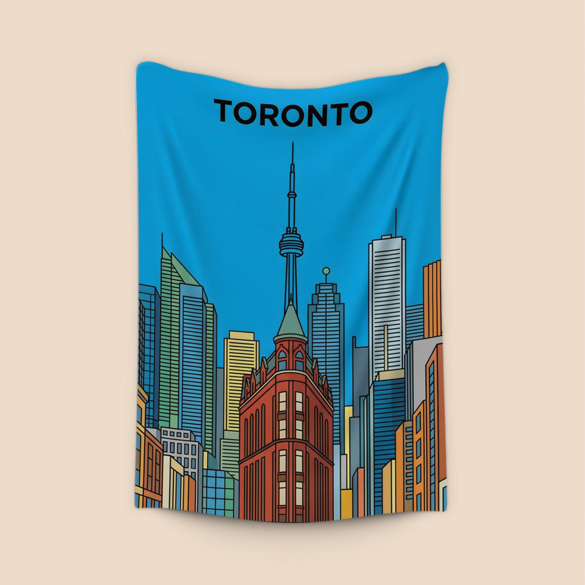Toronto Skyline: Gooderham and CN Tower Illustration