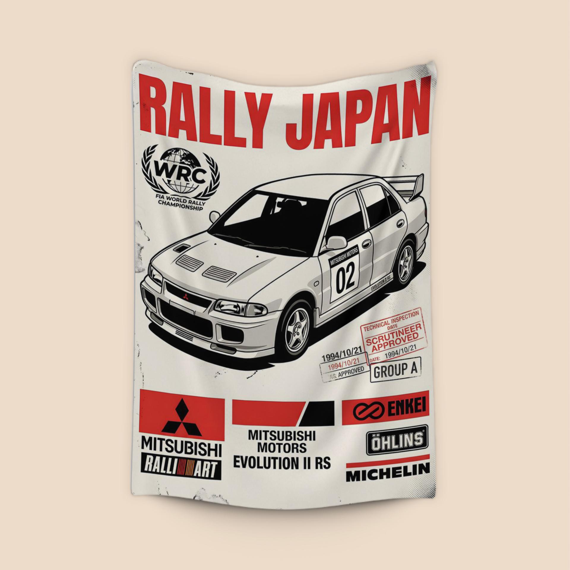 Mitsubishi Lancer Evolution II RS Rally Japan Poster