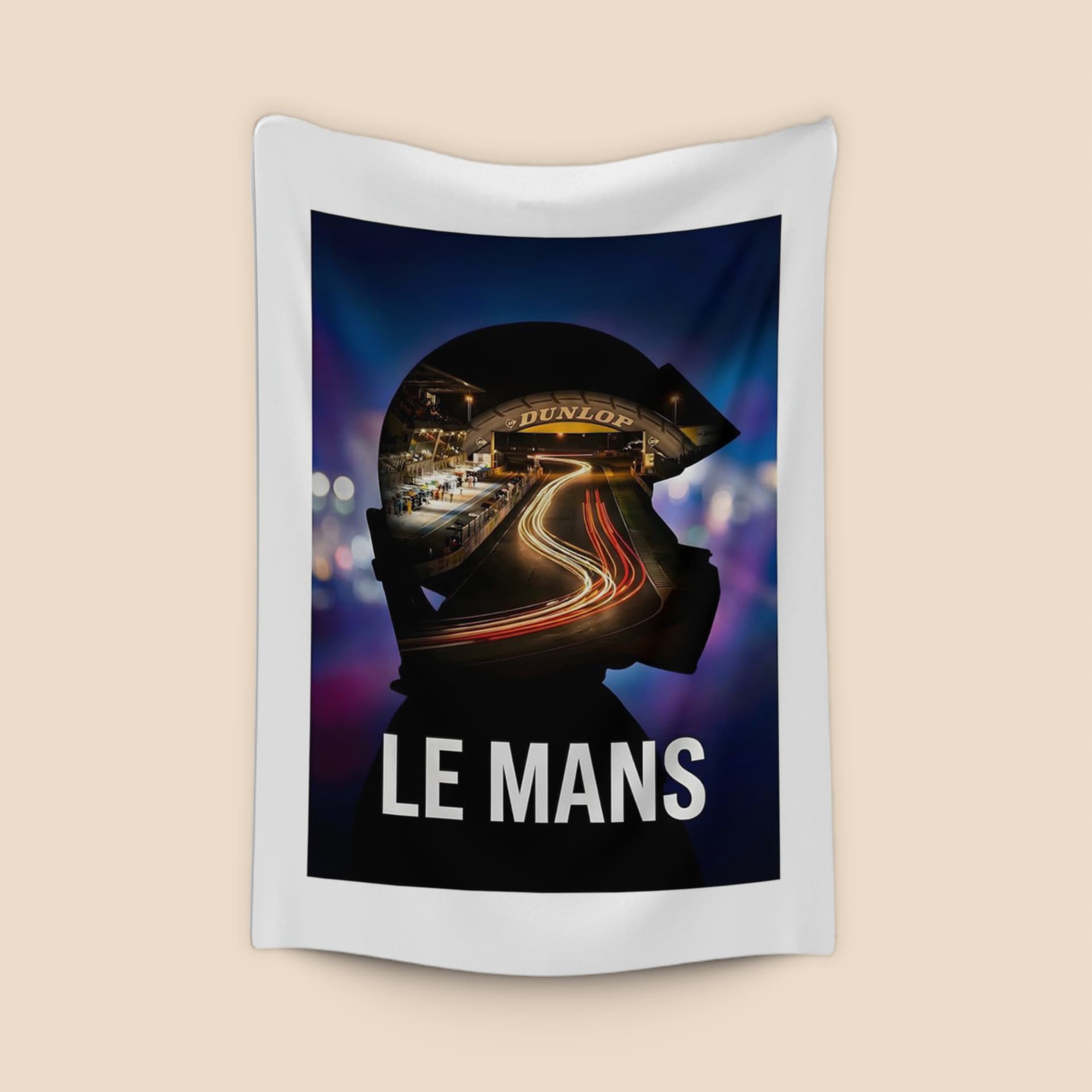 Le Mans 24 Midnight Helmet Double Exposure Art