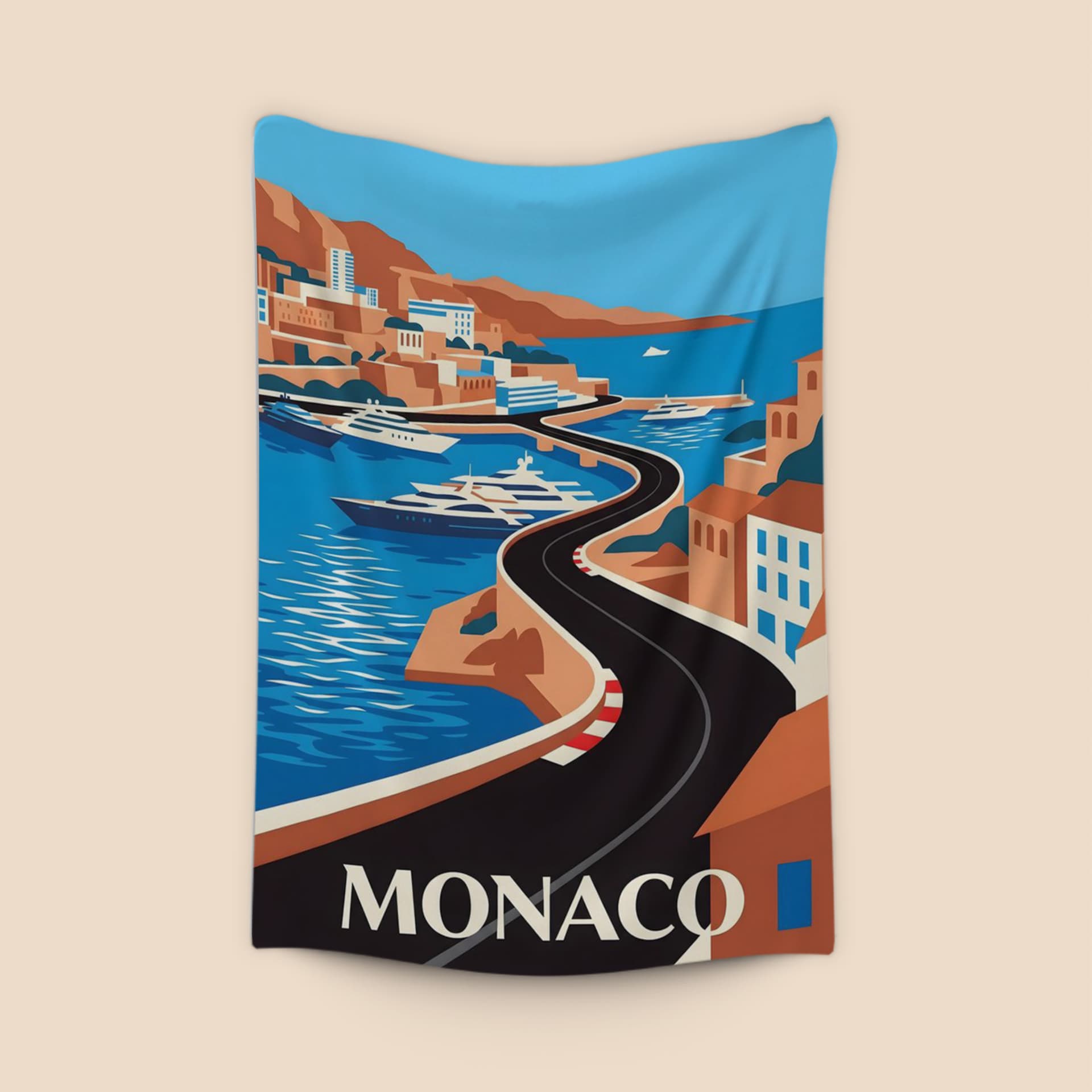 Monaco Grand Prix Harbour View Travel Poster