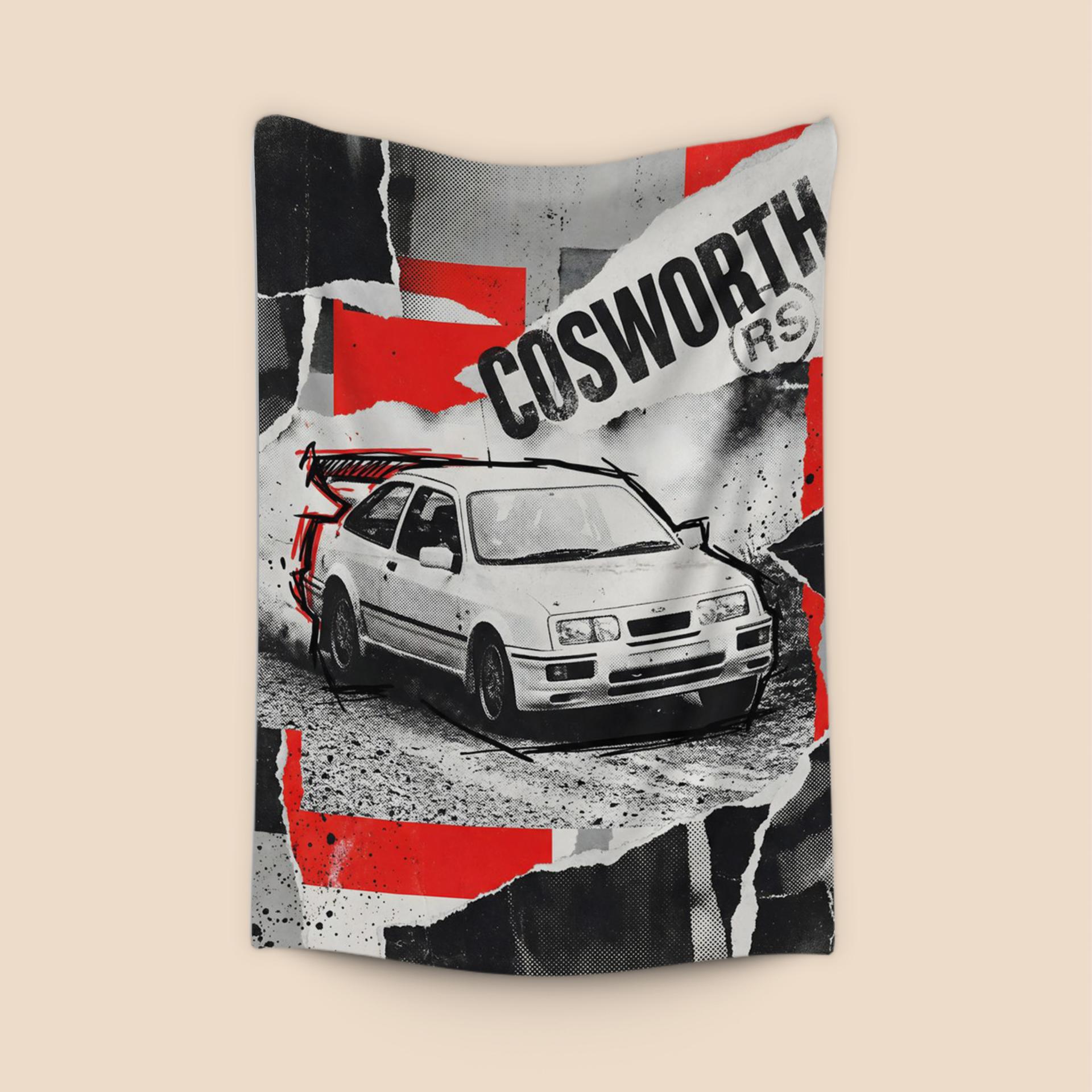 Ford Sierra RS Cosworth Torn Paper Collage