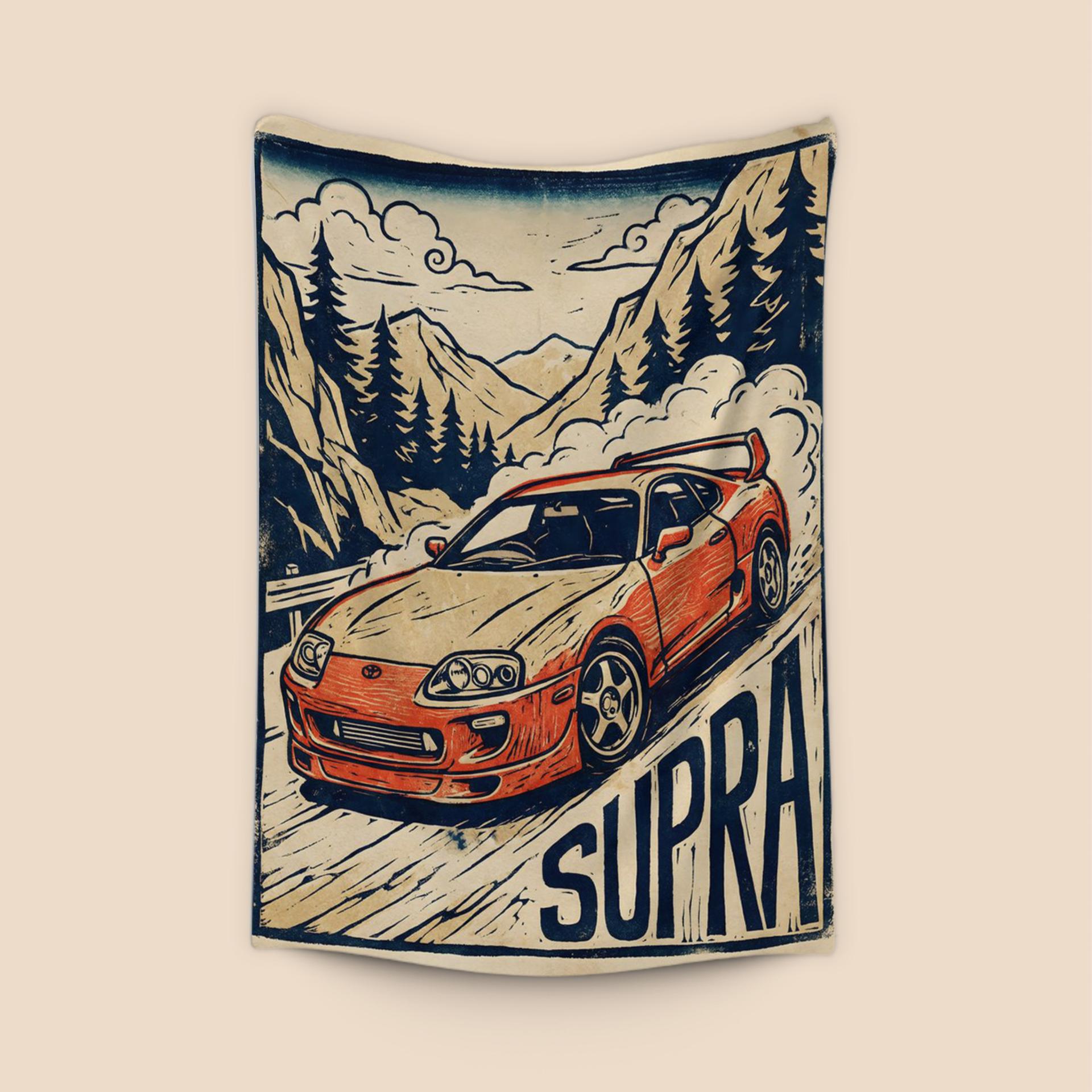 Woodcut Mountain Drift: Toyota Supra A80