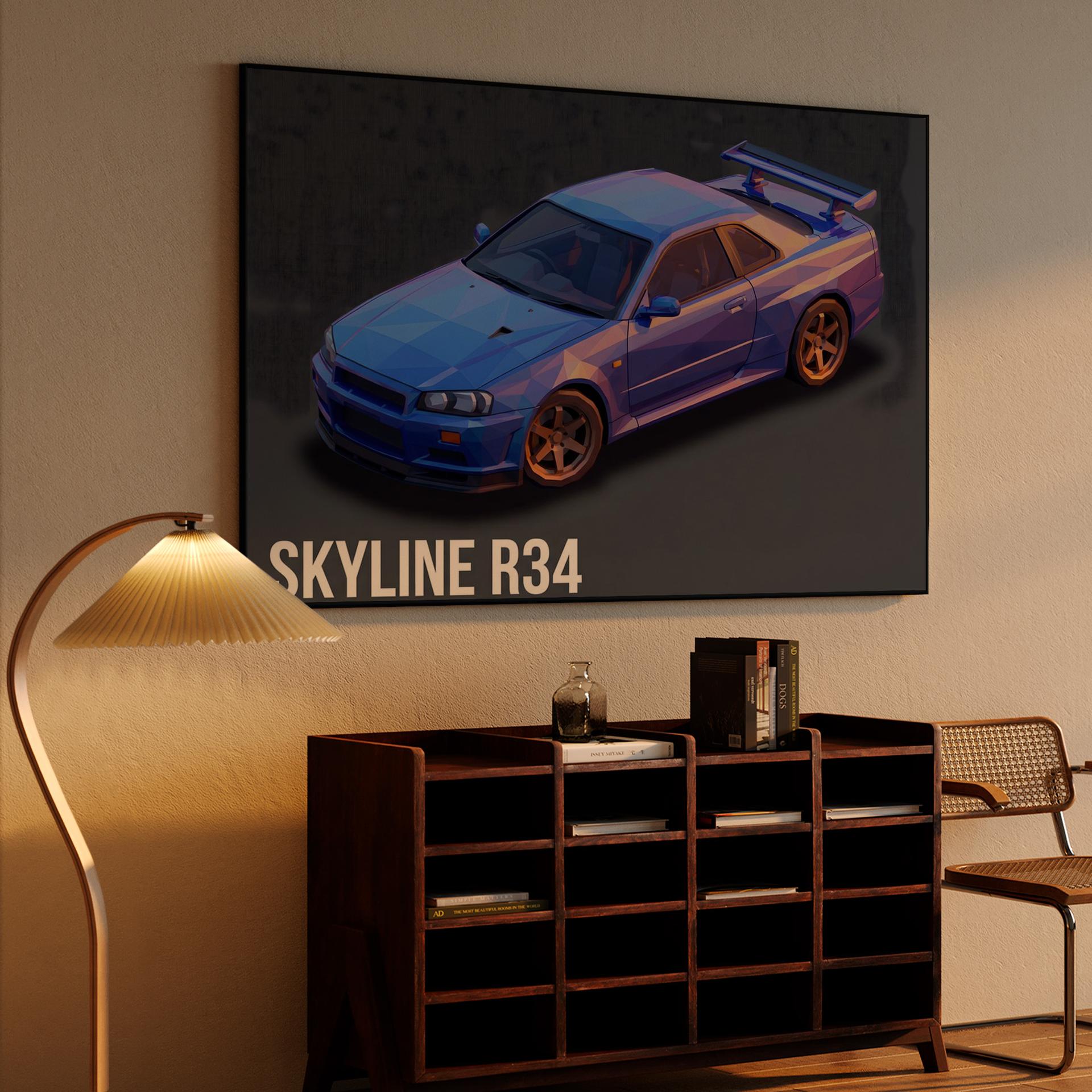 Skyline R34 Low Poly Geometric Edition