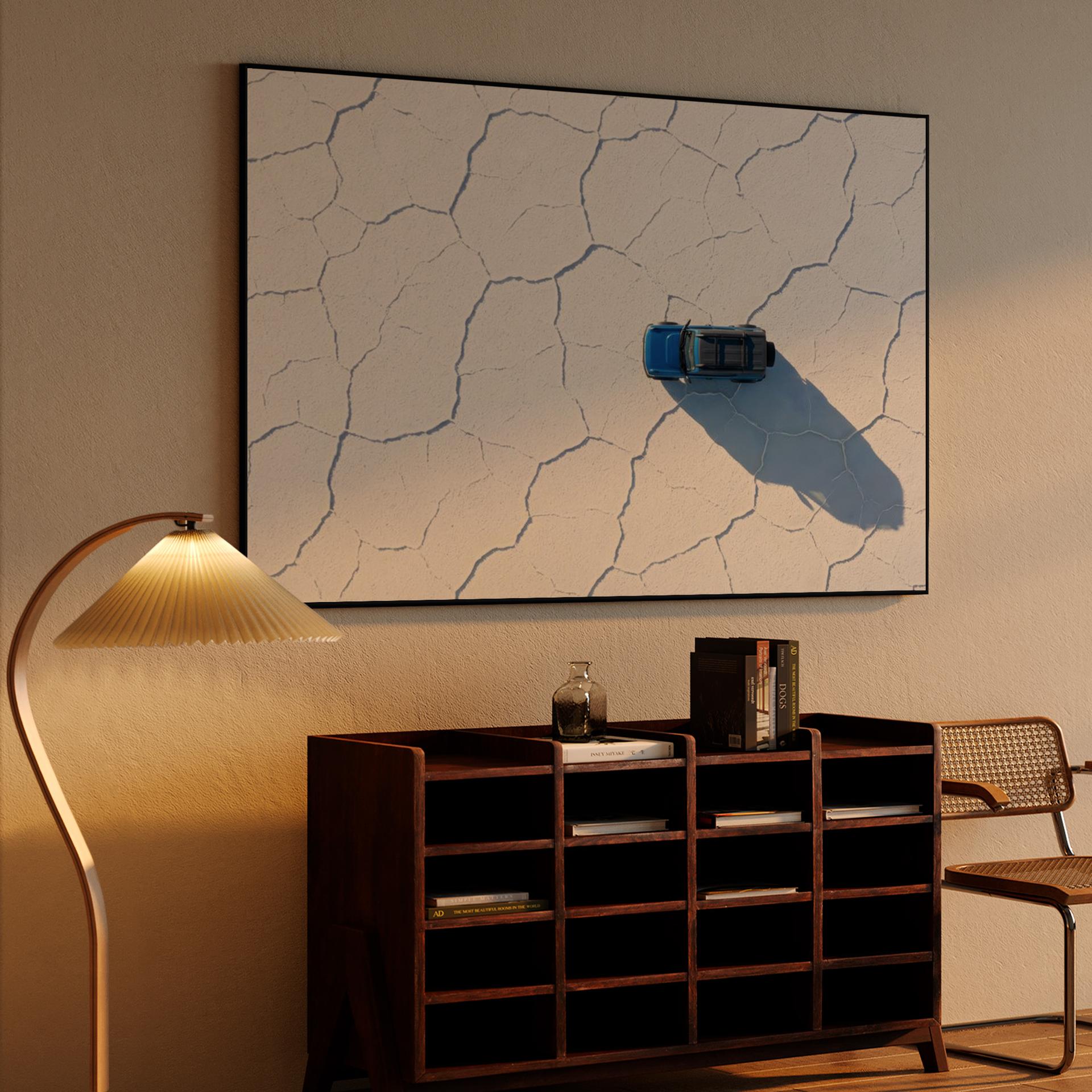 Blue Bronco: Salt Flat Aerial Perspective