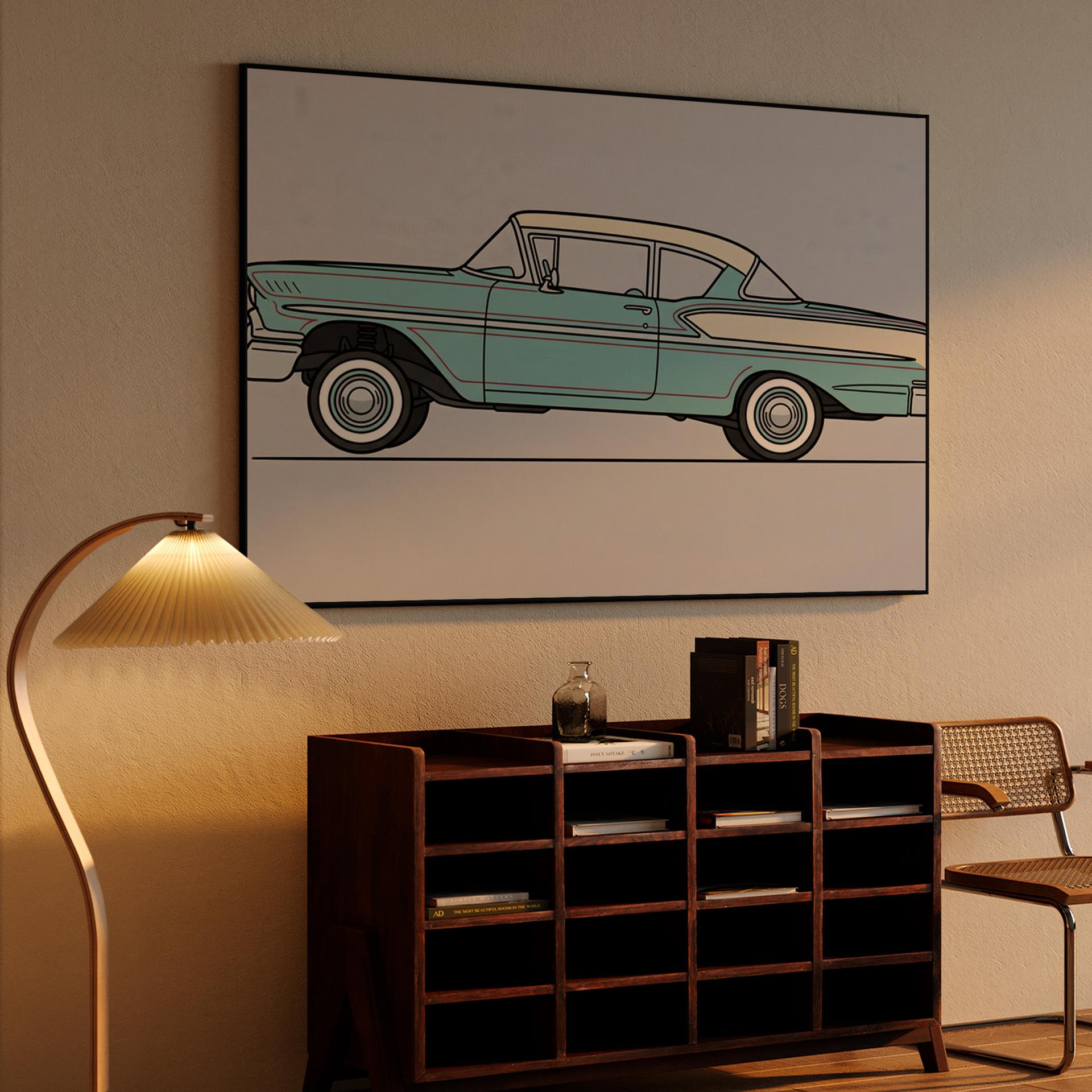 Teal '58 Biscayne Flat Art