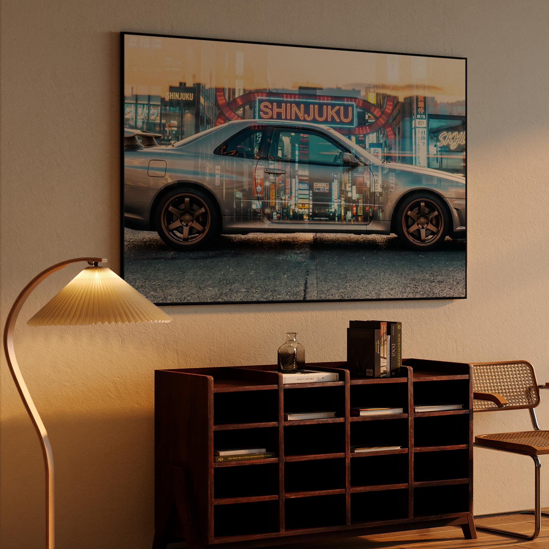 Skyline Over Shinjuku: R34 Double Exposure