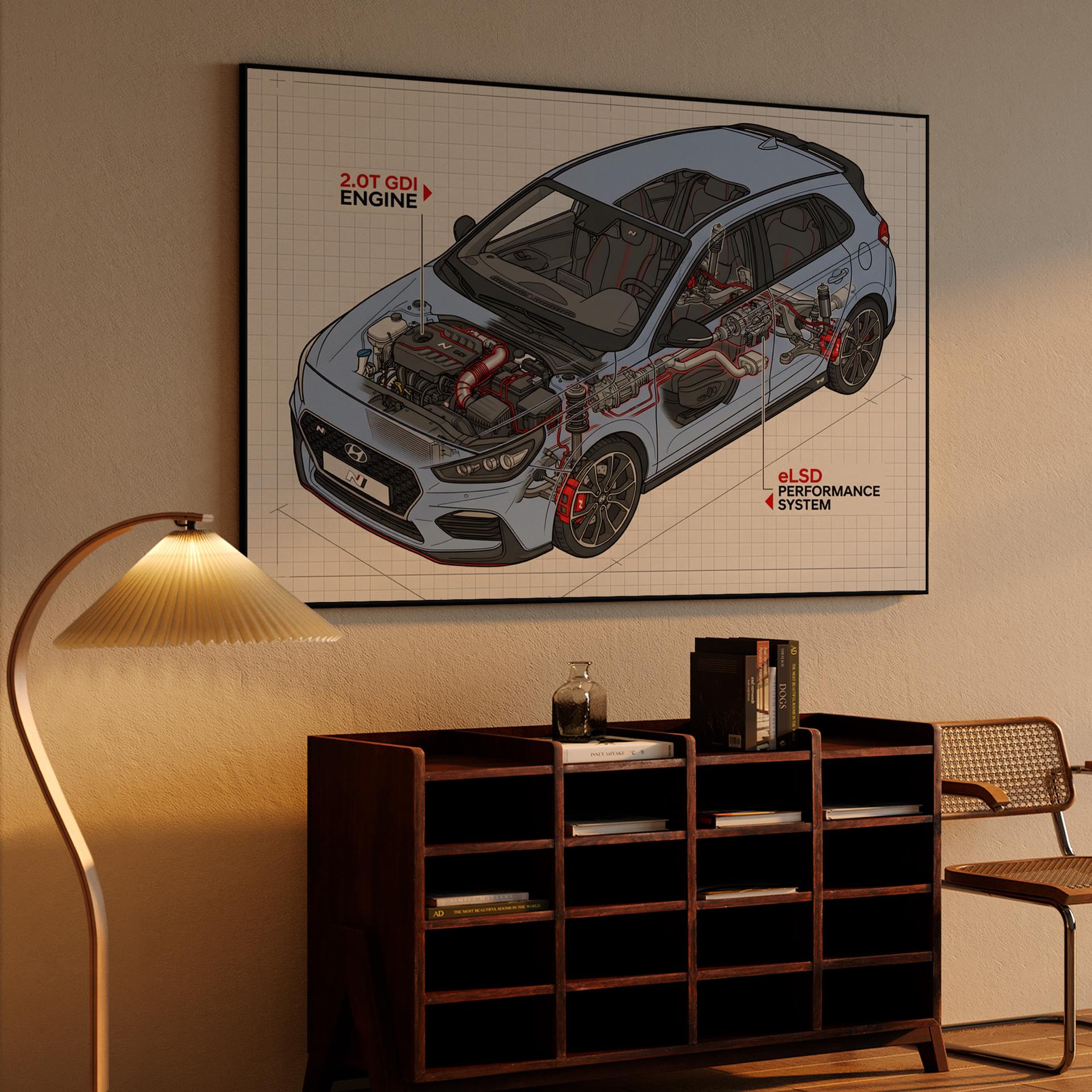 Hyundai i30 N Technical Cutaway Illustration