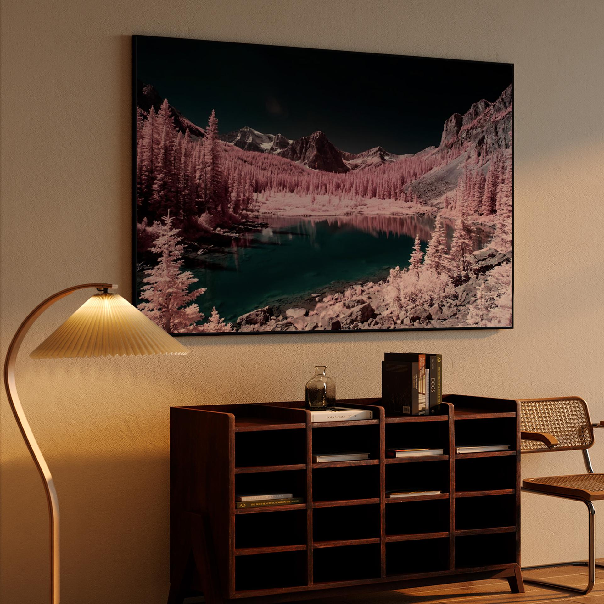 Infrared Canadian Rockies Lake Landscape