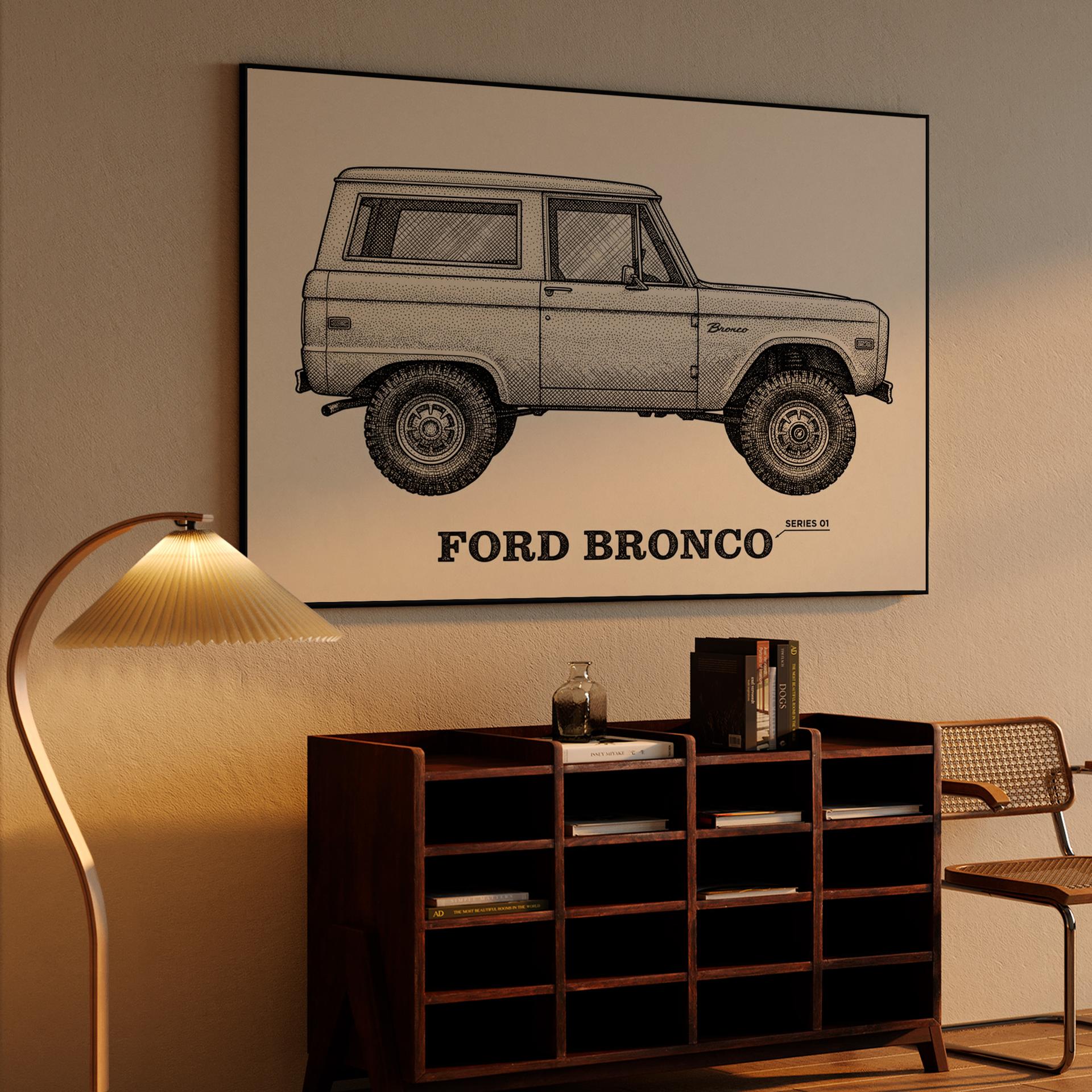 Ford Bronco Series 01 Stippled Technical Art