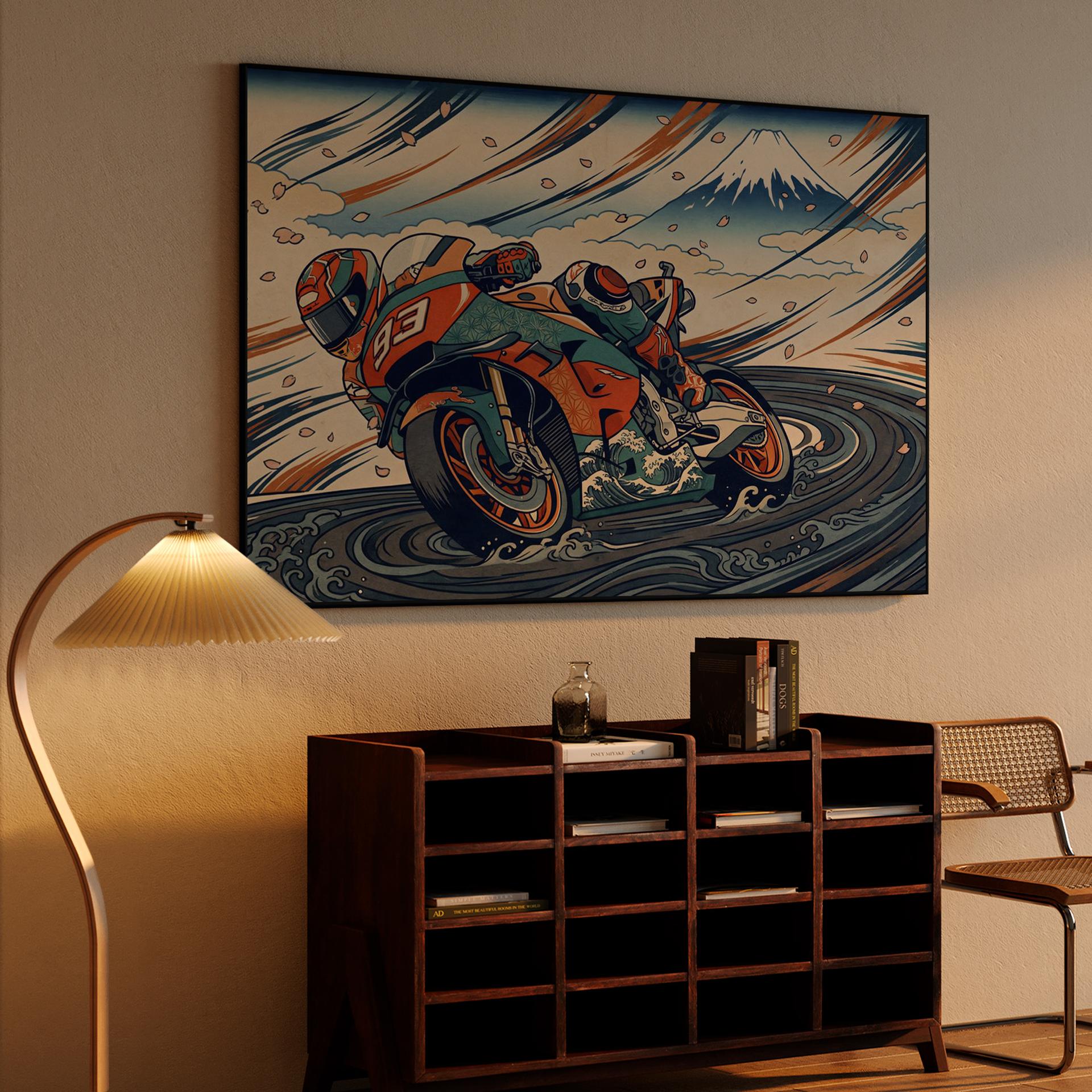 Zenith Speed: Mount Fuji MotoGP Ukiyo-e Art